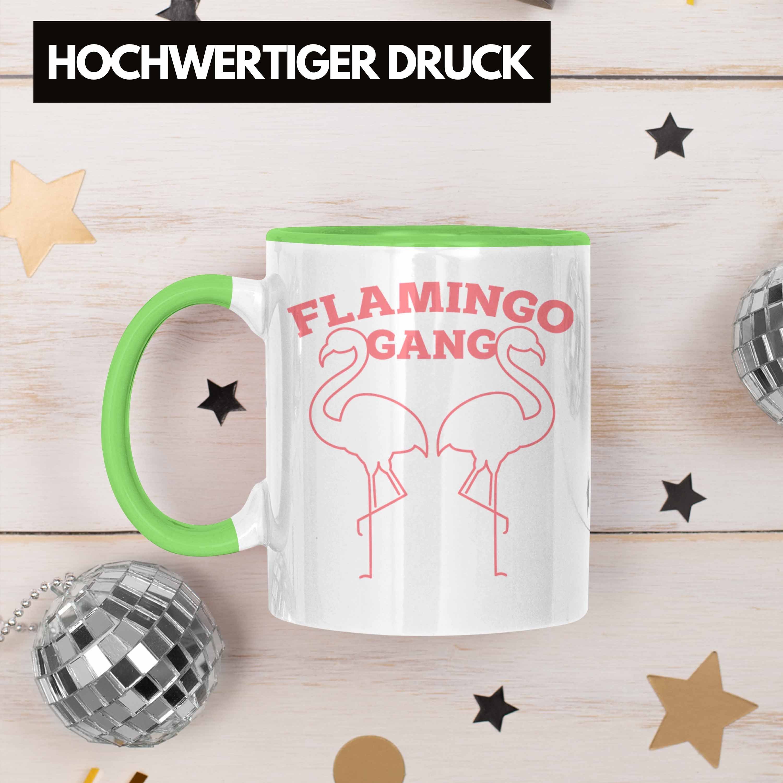 -Flamingo Grün Lustige Flamingo-Fans Fla Trendation Trendation Tasse Geschenkidee Pink Tasse