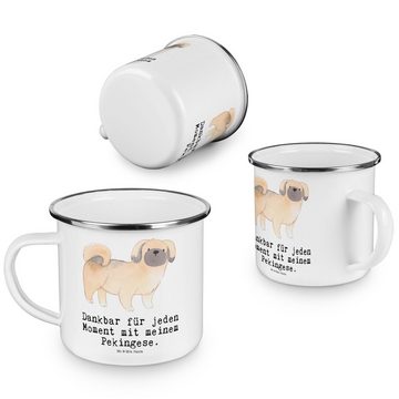 Mr. & Mrs. Panda Becher Pekingese Moment - Weiß - Geschenk, Hunderasse, Welpe, Kaffee Blechta, Emaille, Hochkratzfest