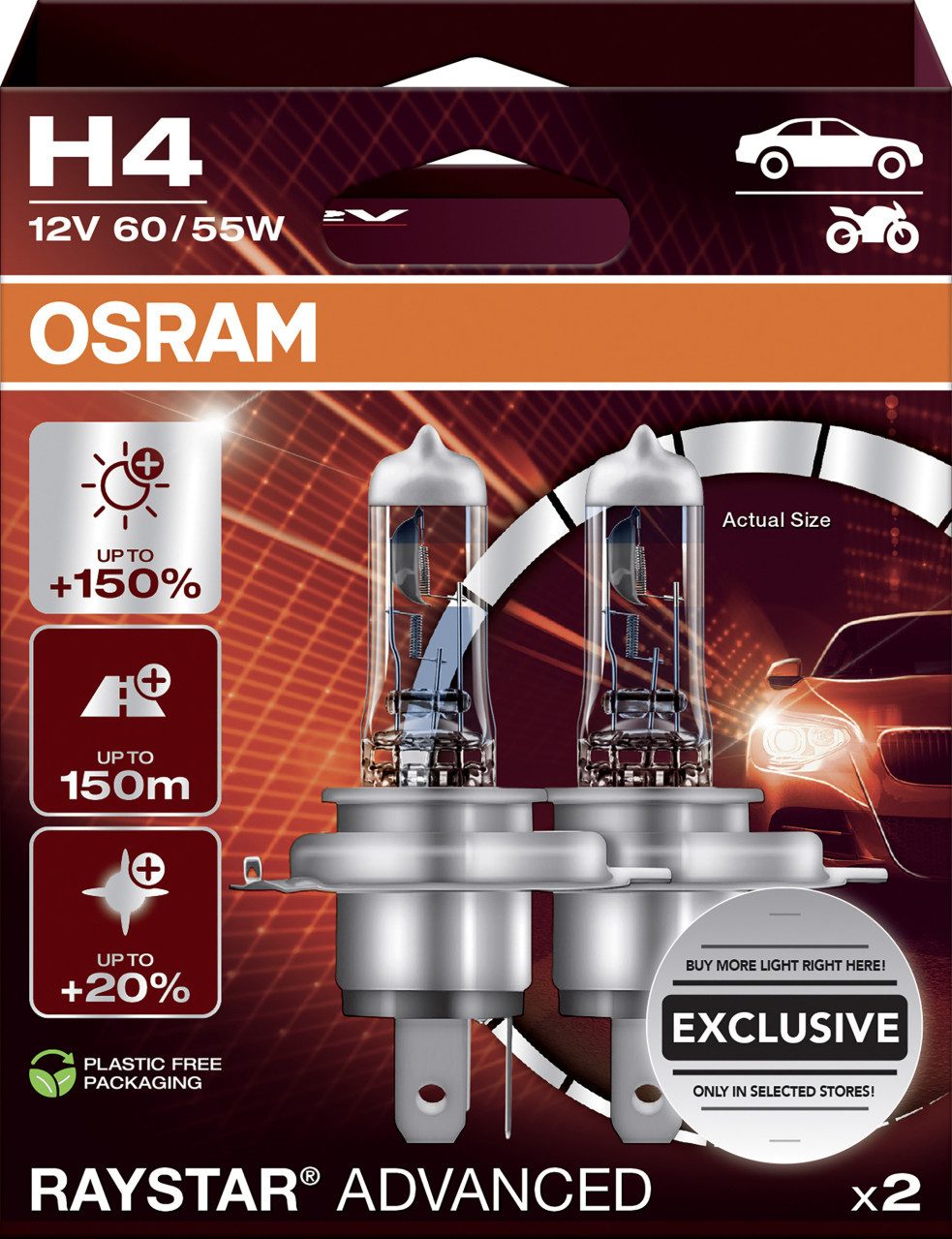 Osram KFZ-Ersatzleuchte Osram Scheinwerferlampe H4 Raystar Advanced 2.0 2