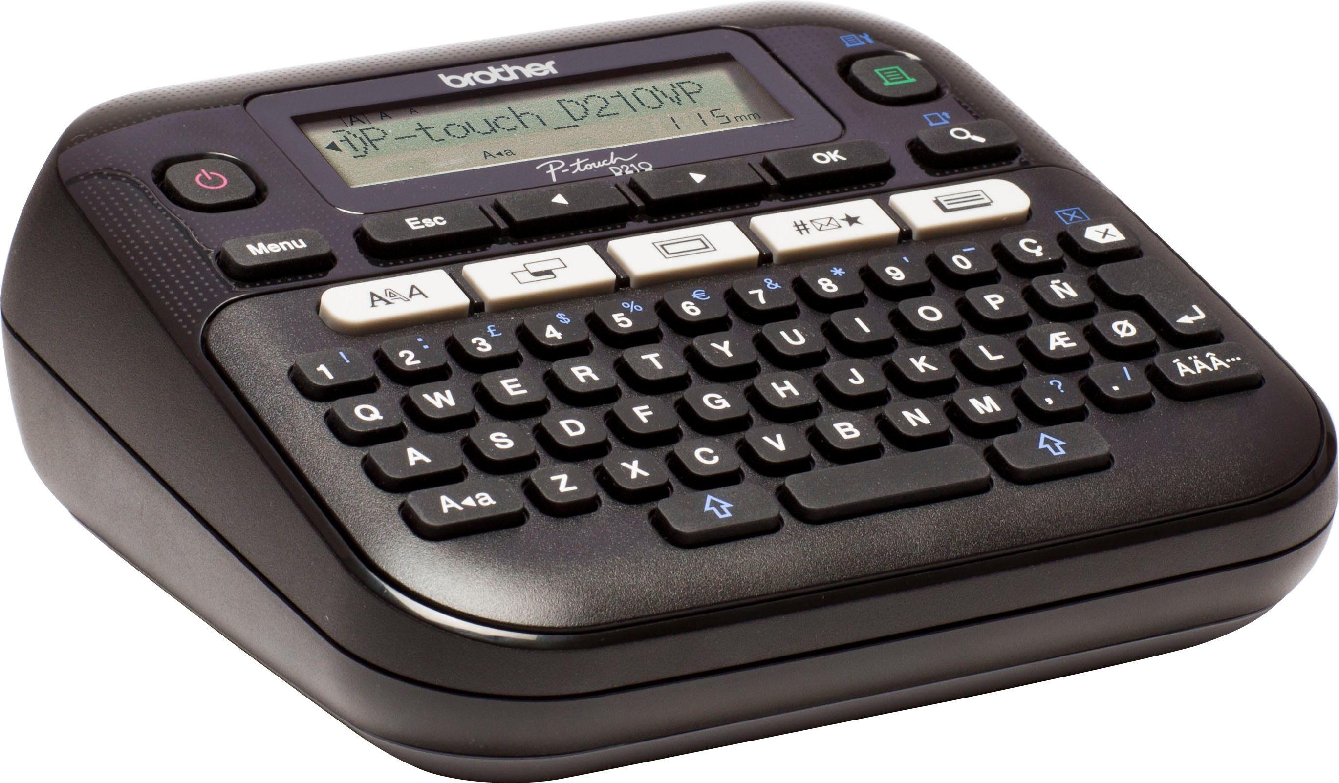 Brother Beschriftungsgerät P-touch D210VP Etikettendrucker, (Beschriftungsgerät für Zuhause und das Homeoffice inkl. Netzadapter)