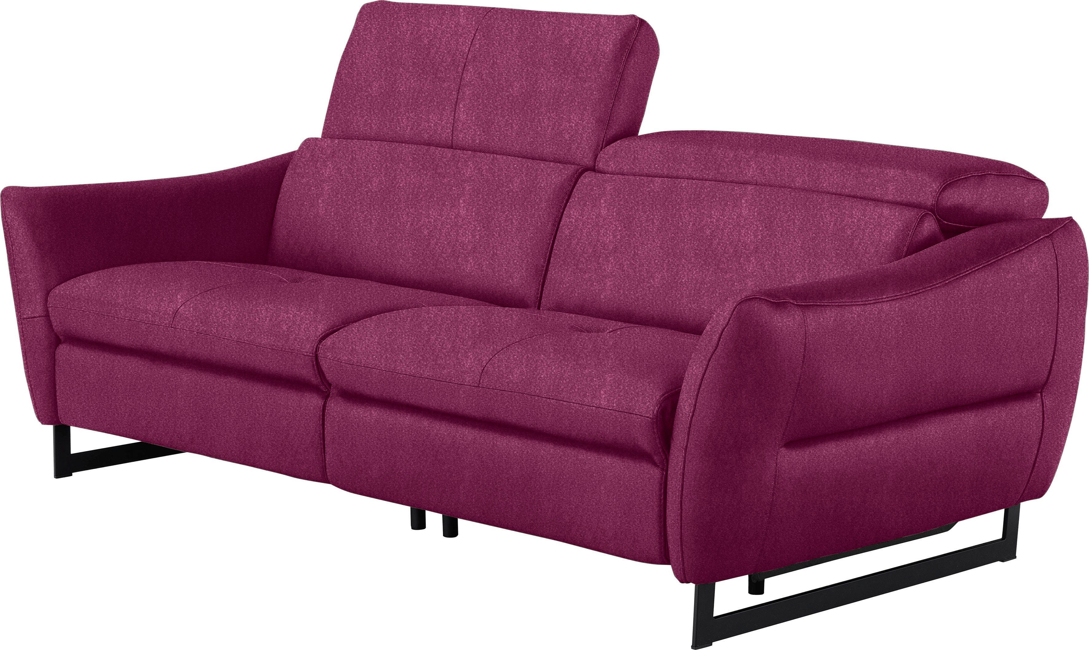 Egoitaliano 2,5-Sitzer Dafne, elegantes Designsofa mit hohem Sitzkomfort, wahlw. mit elektrischer Relaxfunktion, Kopfteile manuell verstellbar