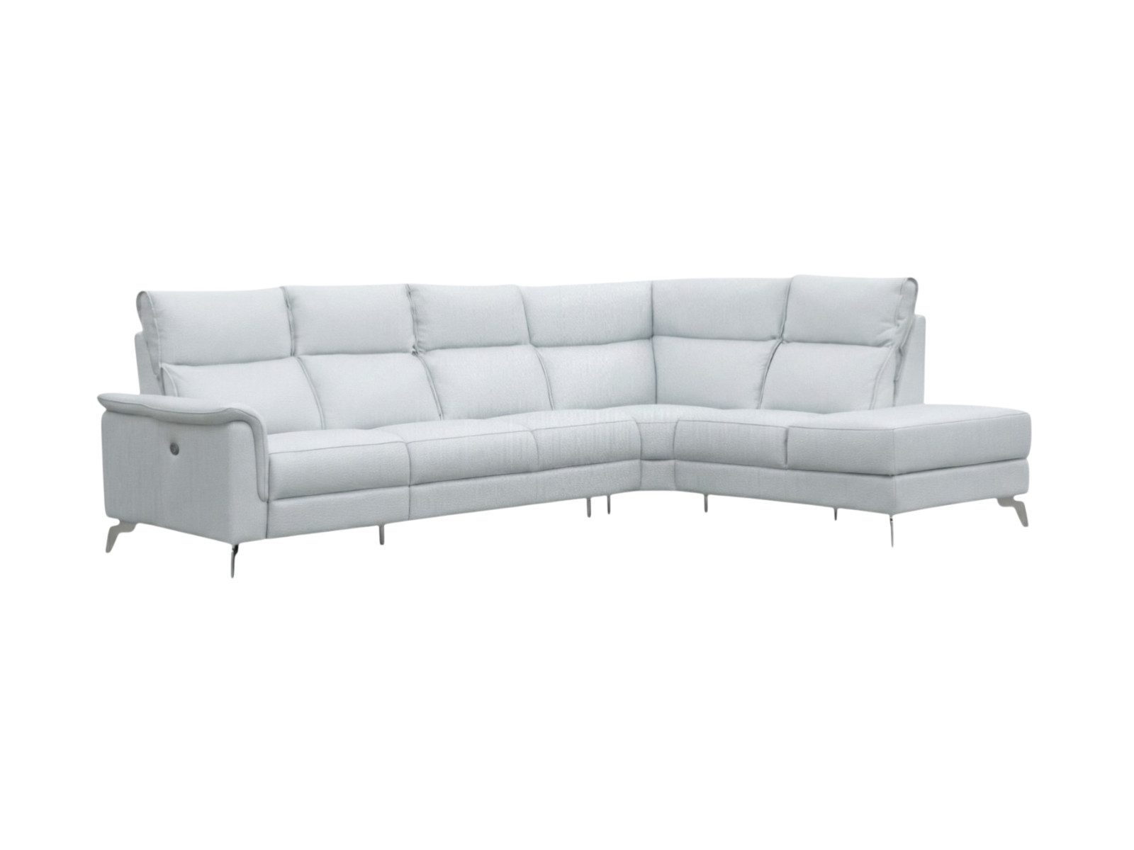 Villa Möbel Ecksofa Borea, L-Form 1 Teile, Echtleder-Ecksofa mit hoher Rückenlehne fürs Wohnzimmer