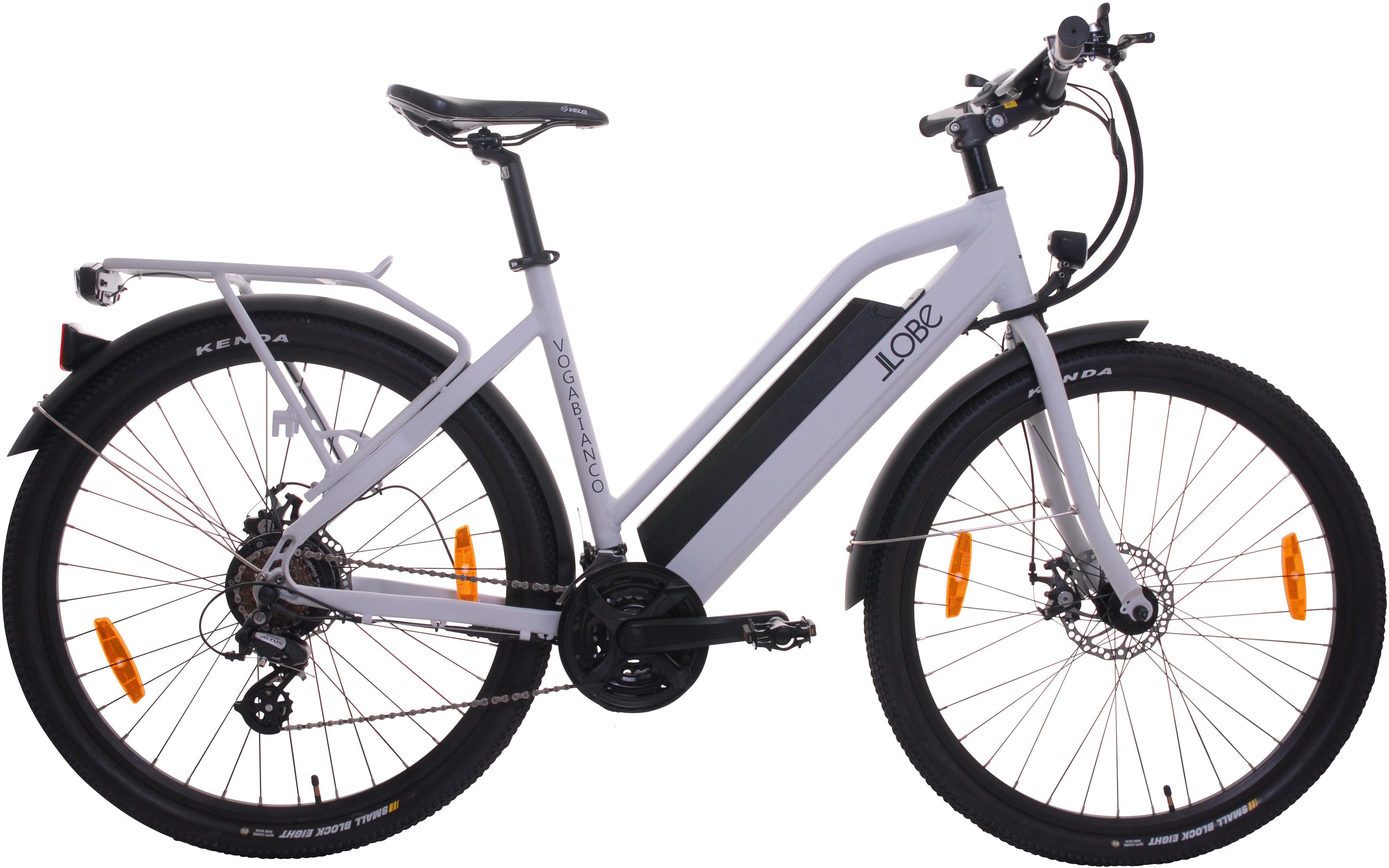 E-Bike 21 Bianco, Akku LLobe Wh 499,2 Voga Shimano, Gang Kettenschaltung, Heckmotor,