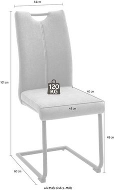 MCA furniture Freischwinger Adana (4 St), 4er-Set mit Stoffbezug, belastbar bis 120 kg