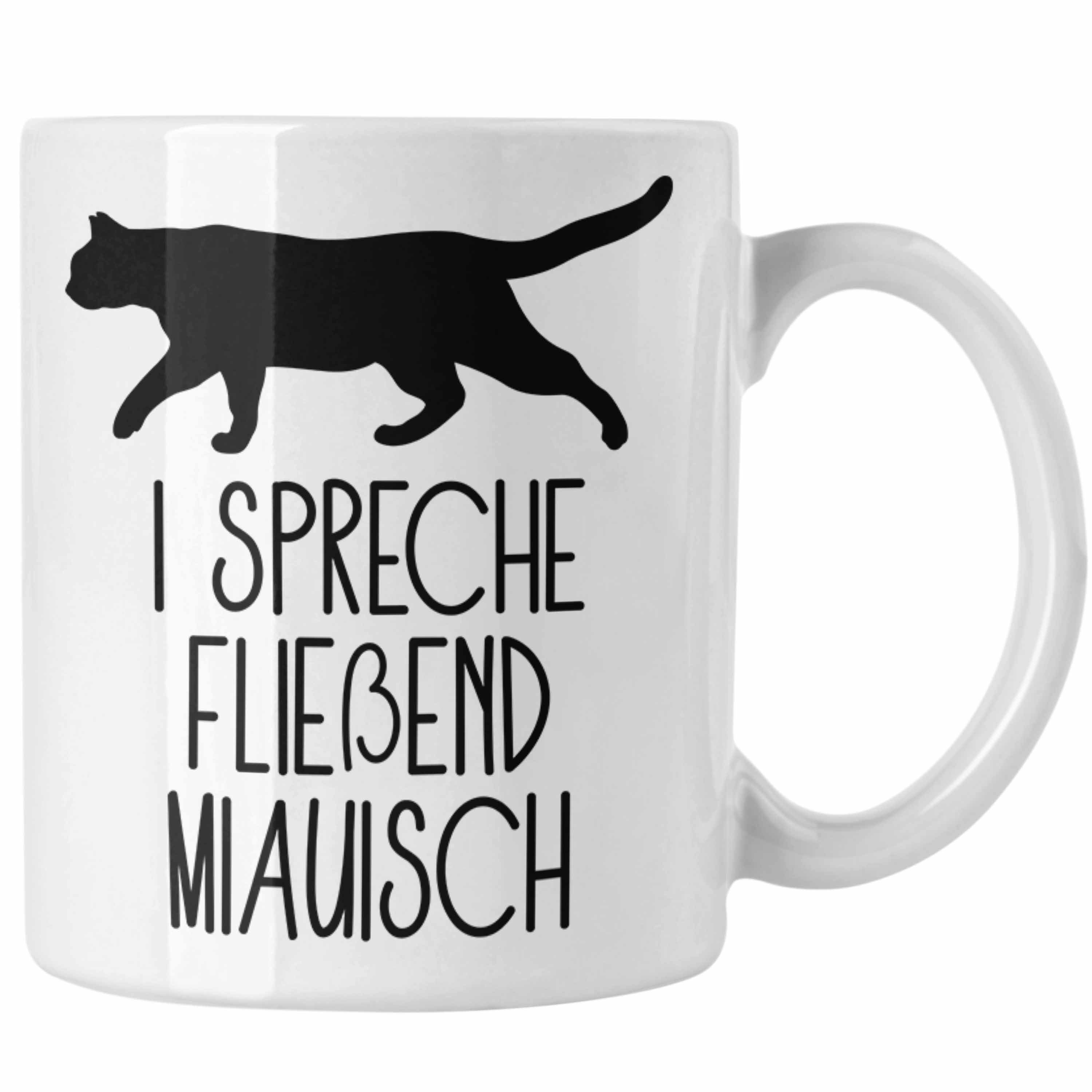 Trendation Tasse Katze Tasse Geschenk Spruch Geschenkidee für Katzen-Mama Papa Katzenli Weiss