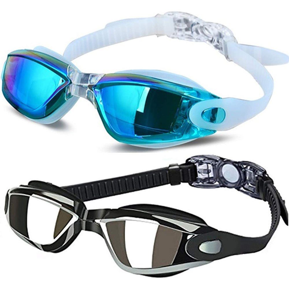 Schwimmbrille Taucherbrille mit Etui AF-400m Antibeschlag UV-Schutz weiß-pink 