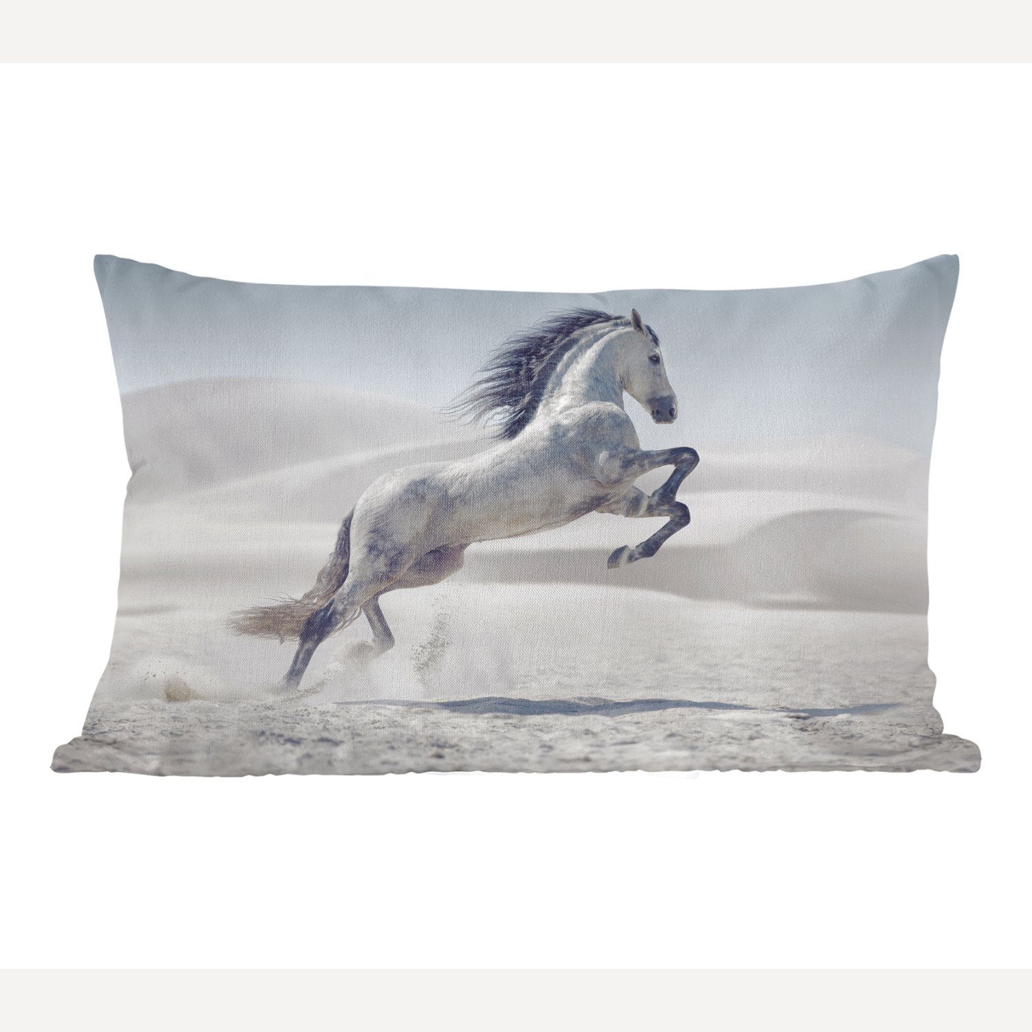 MuchoWow Dekokissen Pferd - Tiere Füllung, Natur, - Dekoration, Dekokissen - Wohzimmer Schlafzimmer mit Zierkissen, Sand
