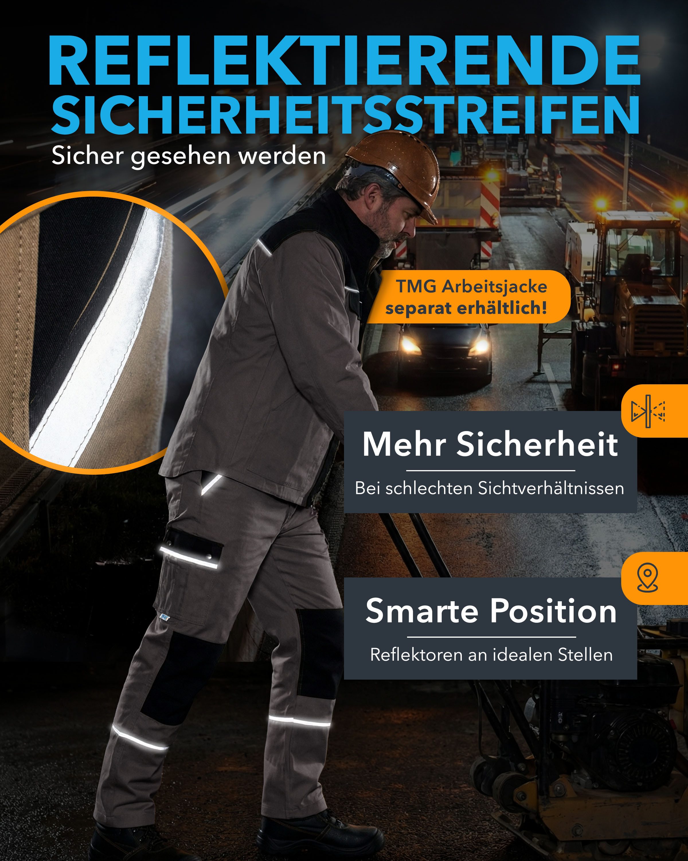 TMG International Arbeitslatzhose Latzhose Arbeitshose Cargohose Overall Blaumann