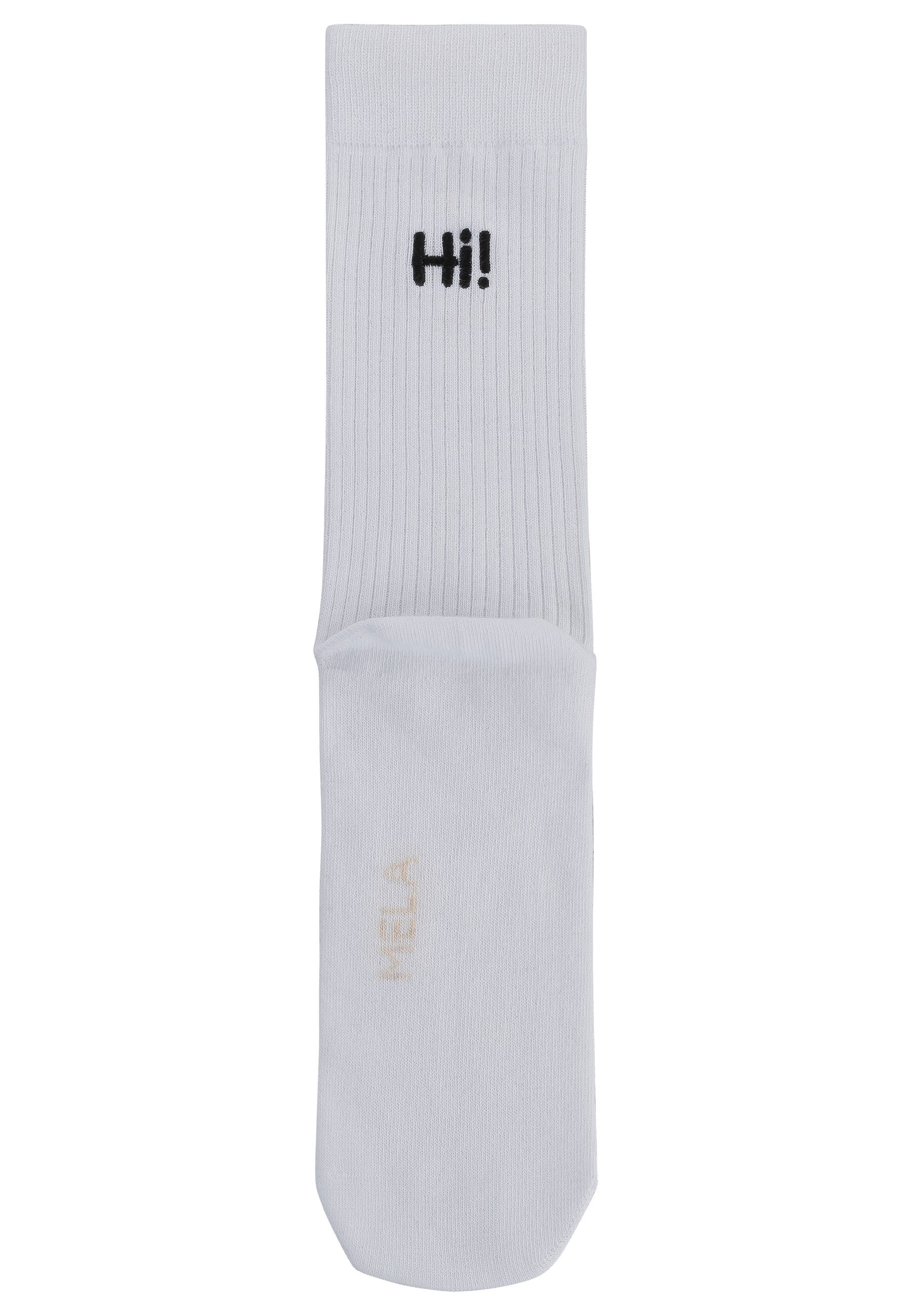 MELA Socken Gerippte Socken Stickerei 1 Paar Ohne Polyester & Polyamid. Das Elasthan ist komplett abbaubar.