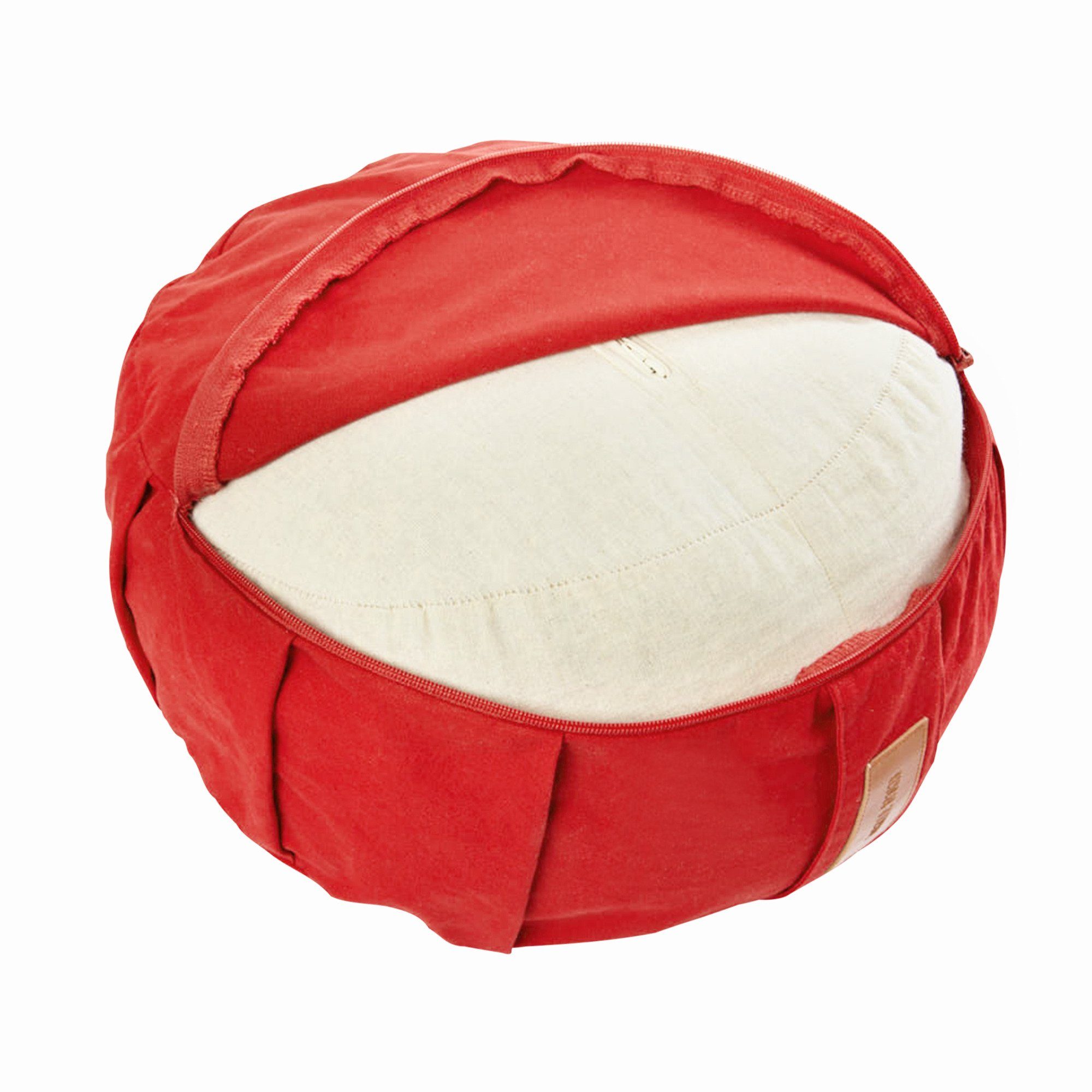 Yogakissen Meditationskissen, GORILLA Sitzhöhe Bodenkissen - SPORTS 100%Baumwolle, Rund, 18cm Rot