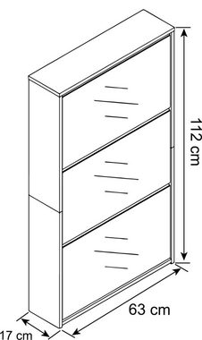 VCM Schuhschrank Holz Schuhschrank Schuhkipper Spiegel Stido XL (1-St)