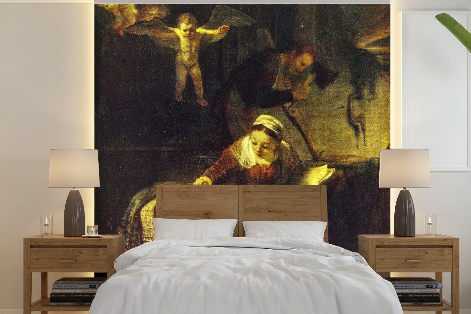 Wiege Wohnzimmer Wandtapete Rijn, für oder bedruckt, Gemälde Rembrandt Matt, van Fototapete MuchoWow (5 - Schlafzimmer, St), der Die Weide von Vinyl Tapete