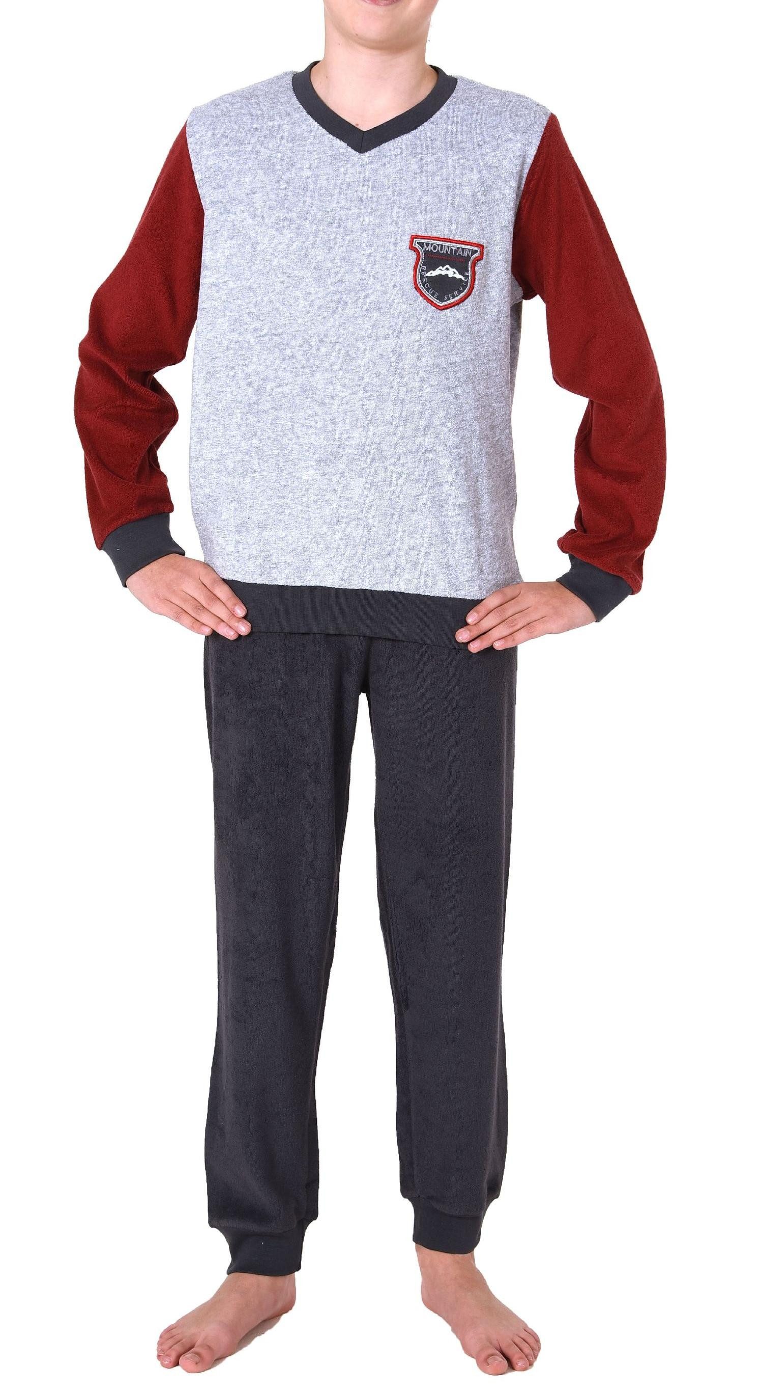 Pyjama Jungen Frottee Pyjama langarm Schlafanzug mit Bündchen - 212 13 802