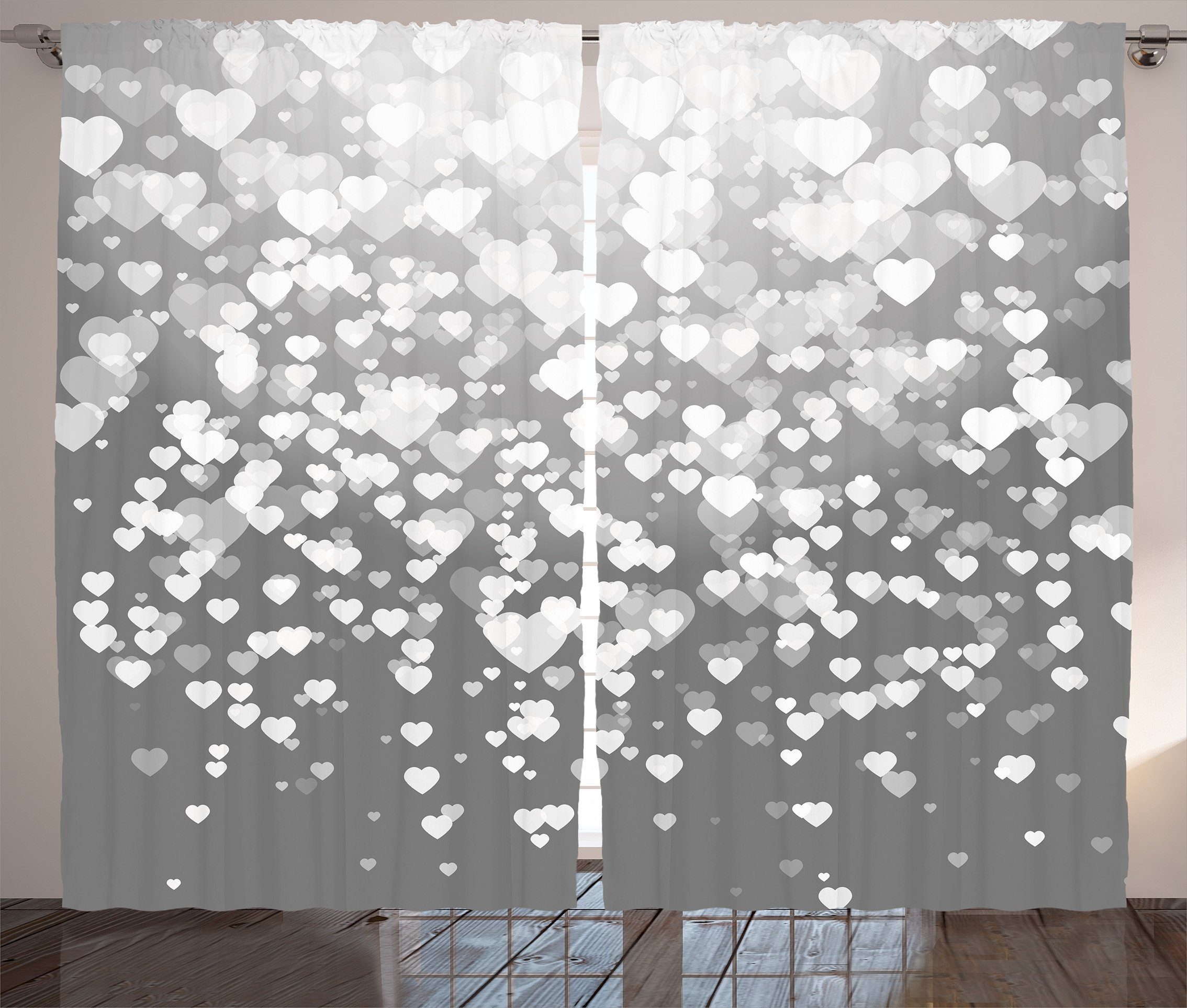 Gardine Schlafzimmer Kräuselband Vorhang mit Schlaufen und Haken, Abakuhaus, Abstrakt sunshines Heirat