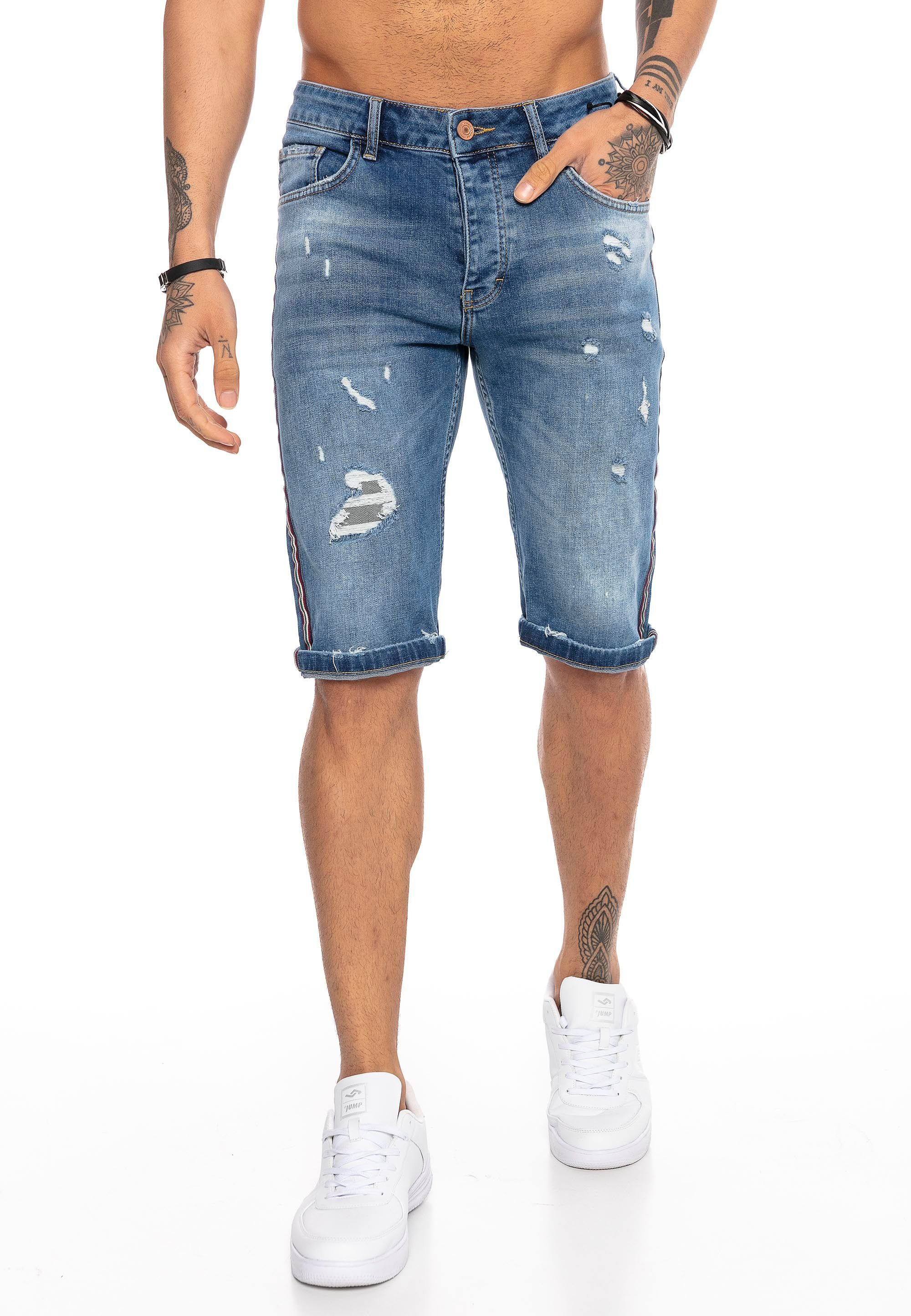 Saint RedBridge Streifen-Design Paul seitlichem Shorts mit