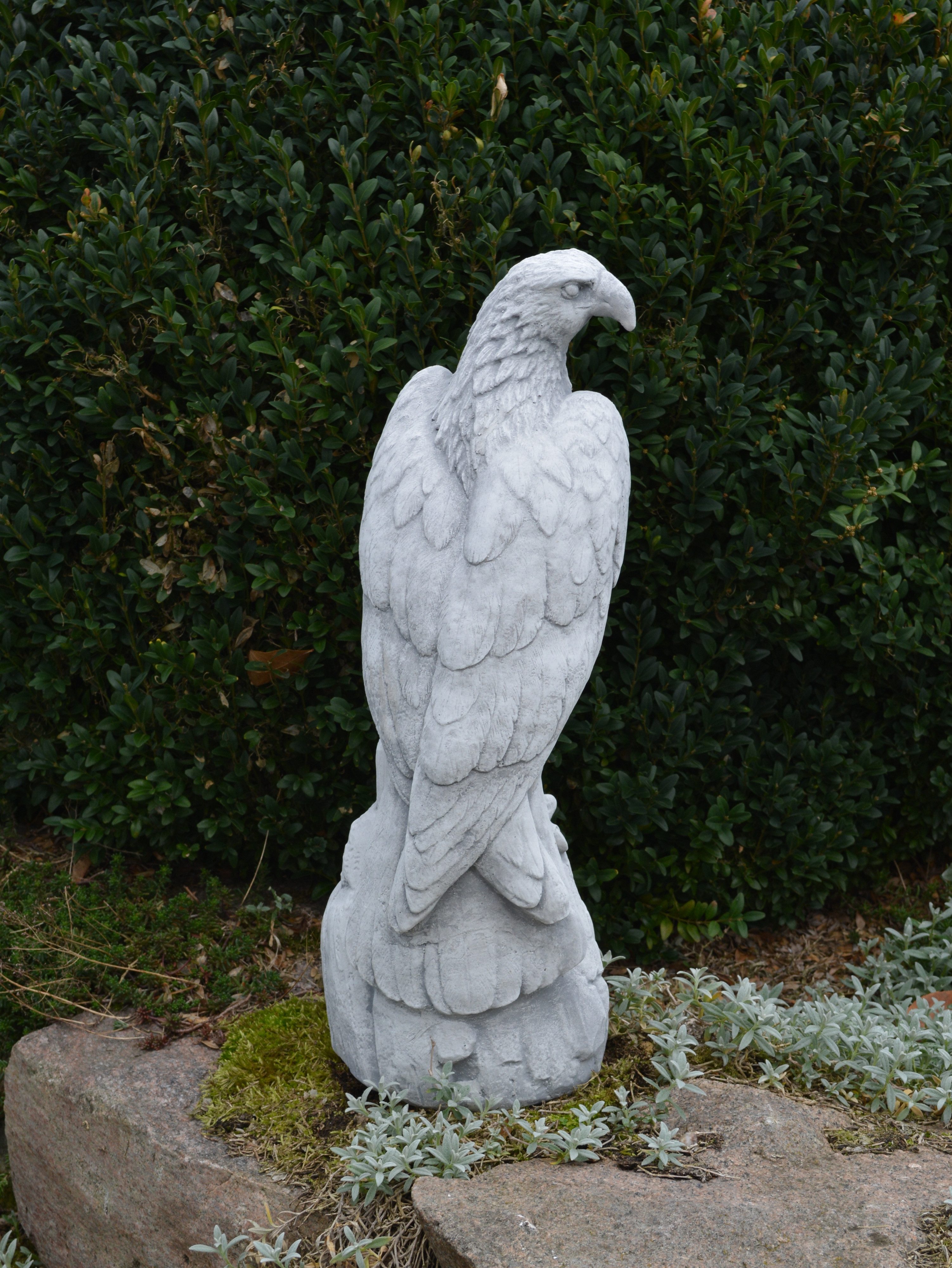 gartendekoparadies.de Gartenfigur Mächtiger Adler, Steinfiugr, H. 50 cm, 14 kg, Frostsicher