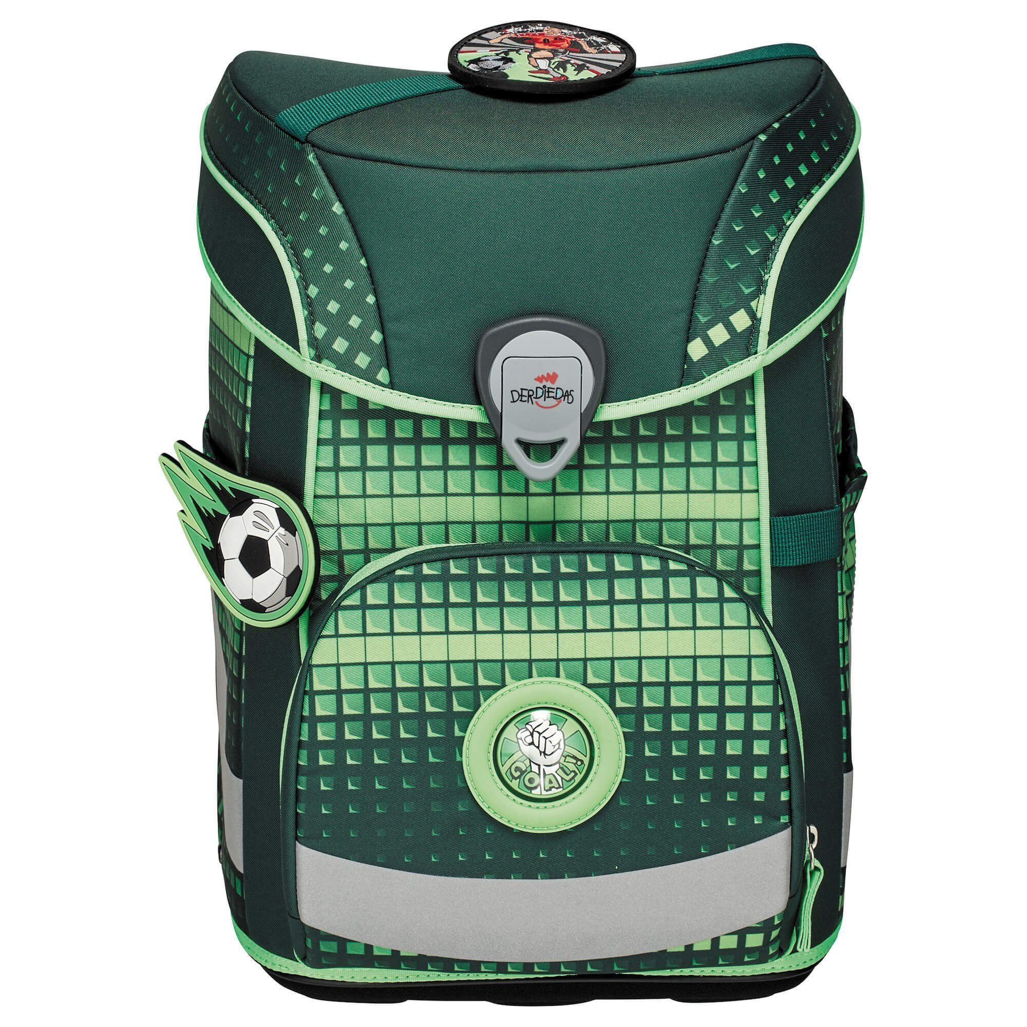 DerDieDas® Easy 950 Green g Schulranzen Set Schulranzen - Soccer 5tlg. ErgoFlex