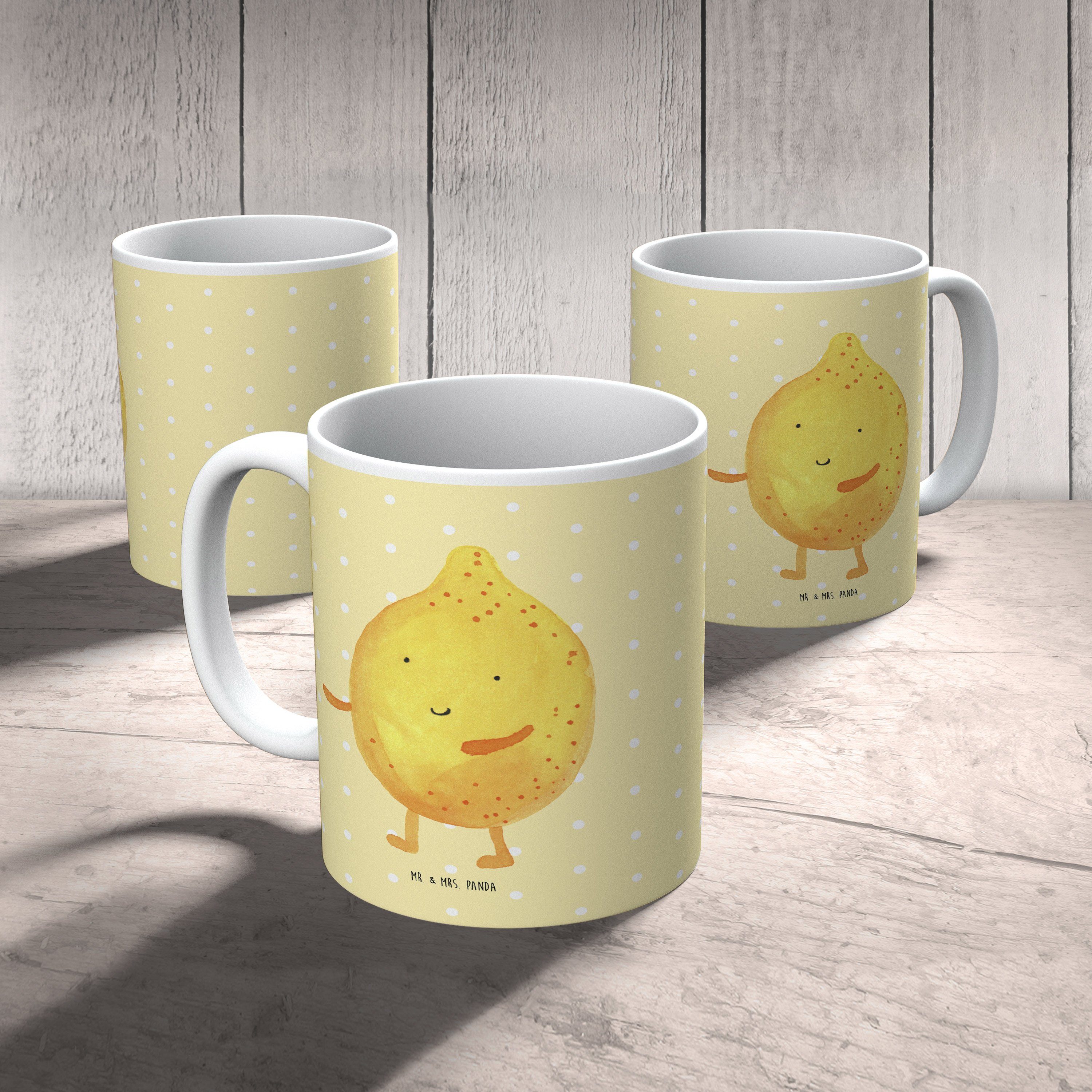 Mr. & Mrs. Panda Kinderbecher Kunststoff, Kunststoff Geschenk, BestFriends-Lemon - Kaffeetasse, Pastell - Gelb