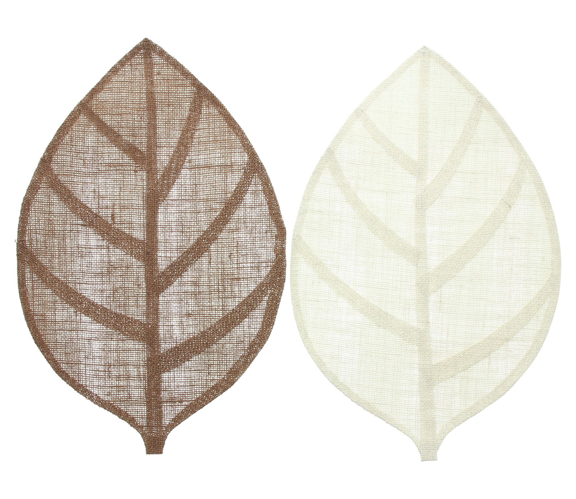 Platzset "Blatt" aus Jute, beige & braun, 30x45 cm, Platzmatte, Tischset