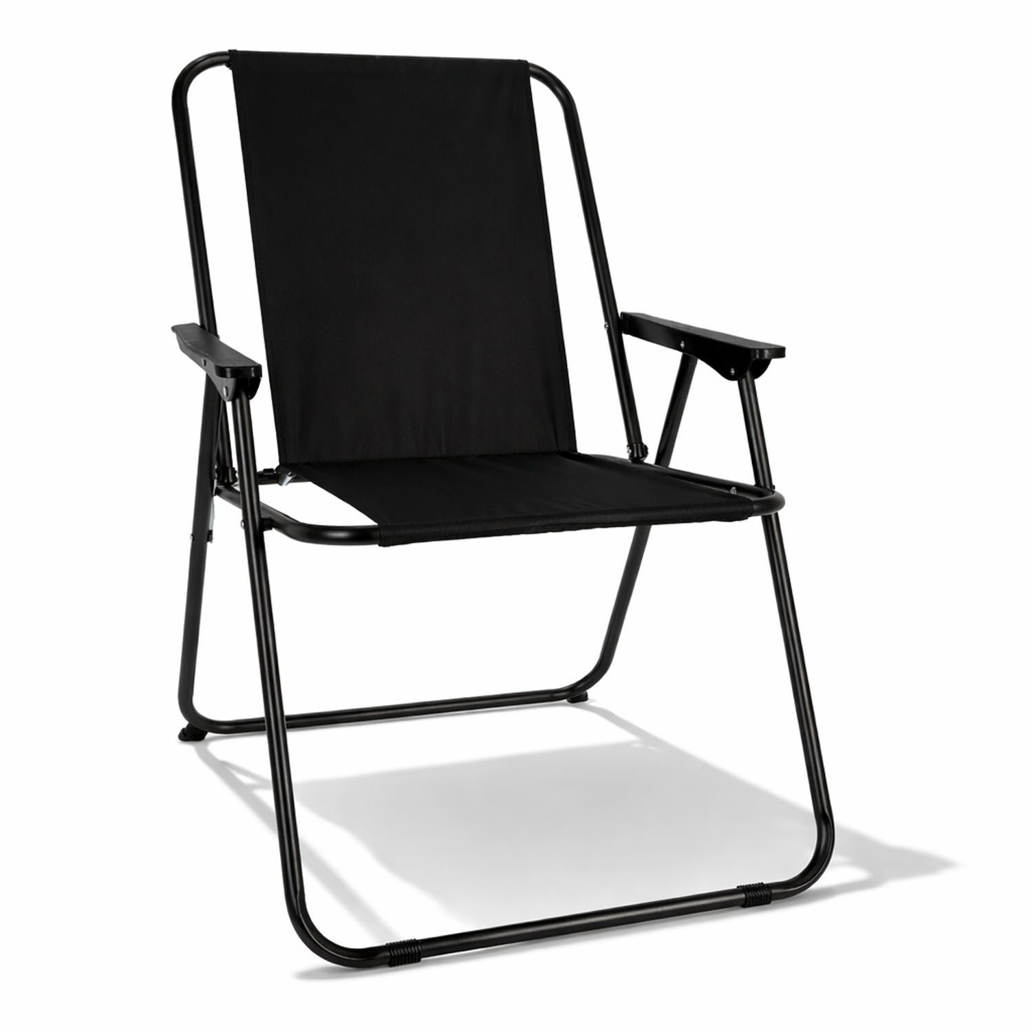 Mojawo Klappstuhl Campingstuhl OutdoorstuhlKlappstuhl Stoff Oxfort Metall Schwarz