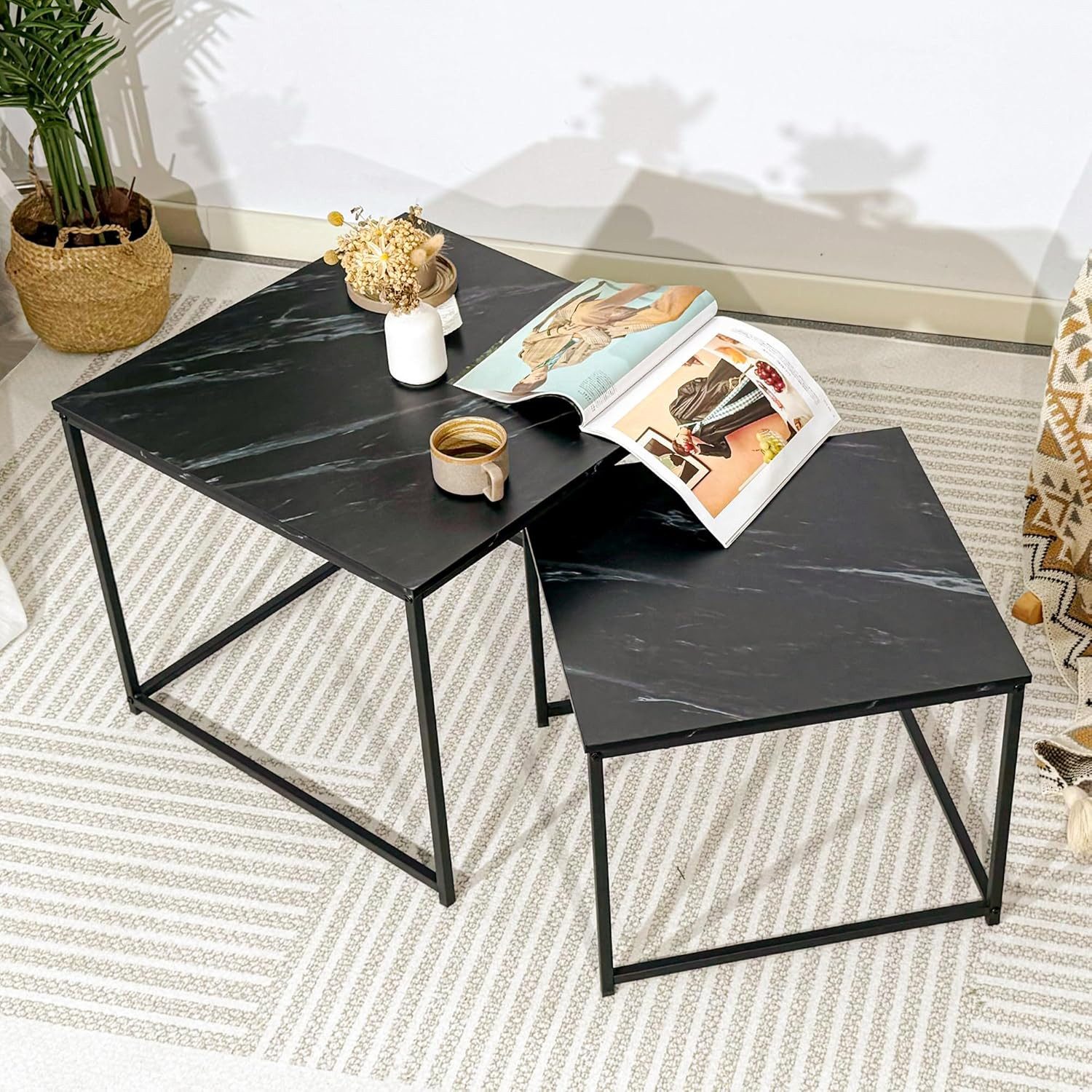 KAHOO Couchtisch Moderne Wohnzimmertisch Couchtisch,Quadratisch Satztisch günstig online kaufen