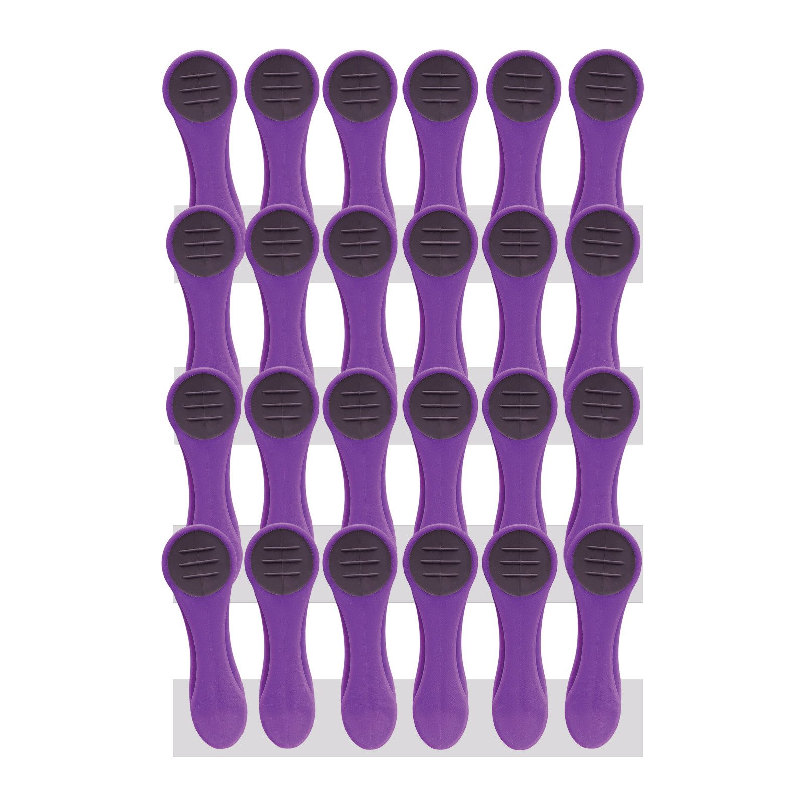 trendfinding Wäscheklammern 24 Wäscheklammern mit Edelstahlfedern und Softgrip Violett-Dunkelgrau, Mit neuester Klammertechnik für empfindliche Wäsche