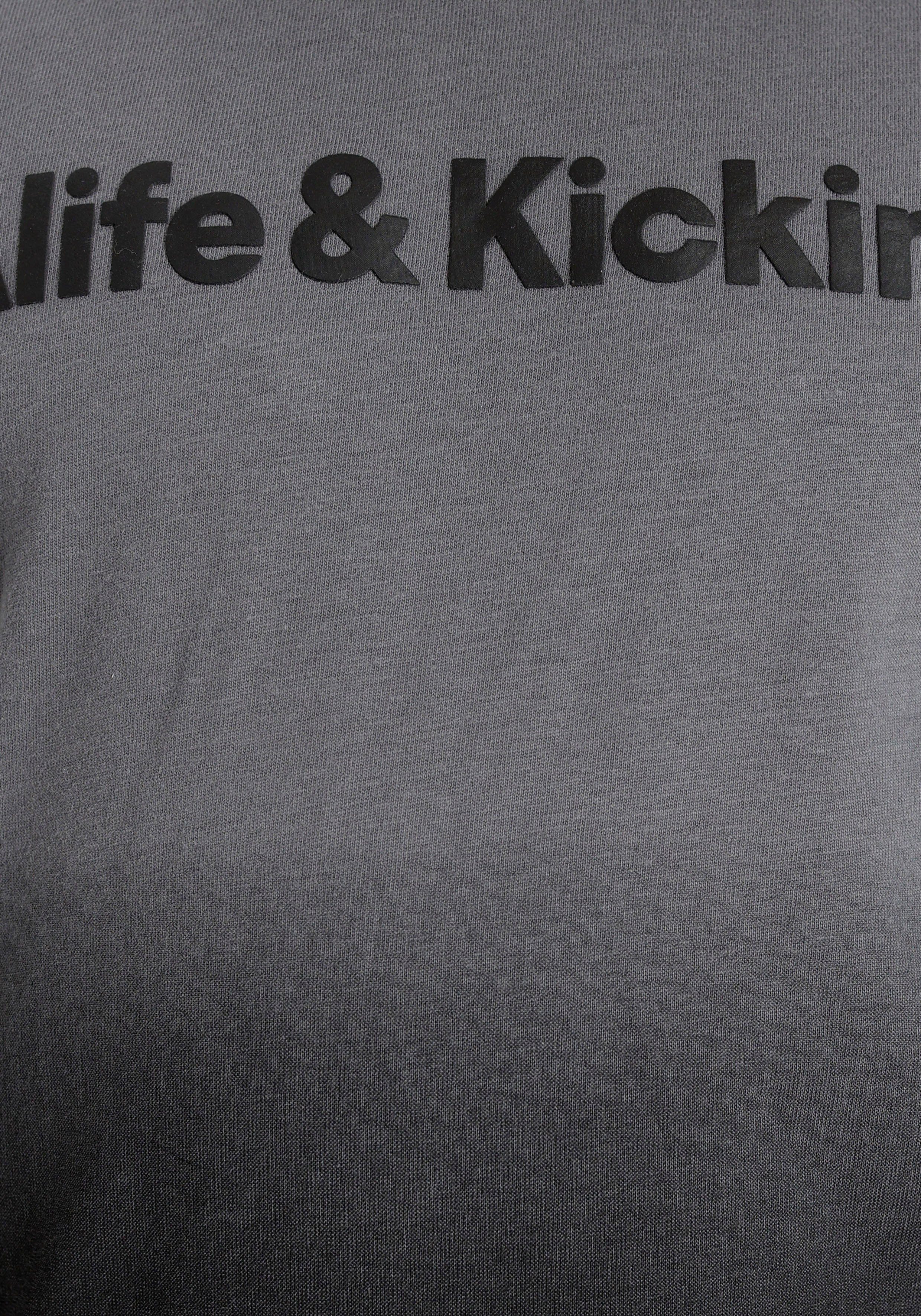 Alife & Farbverlauf Kickin Langarmshirt Logo-Print mit