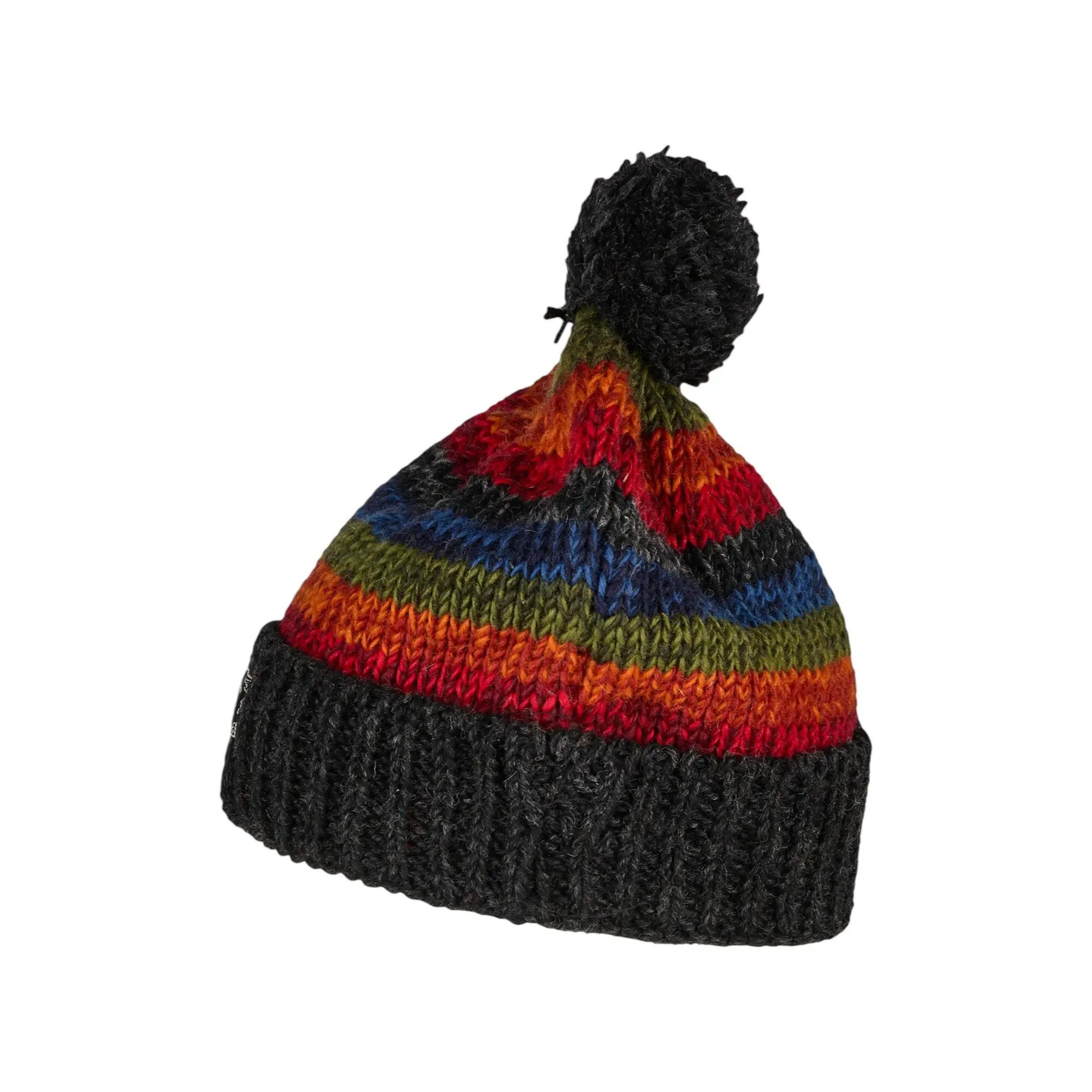 THC Natural Line Bommelmütze THC Schafwoll Pudelmütze 814 bunt (1 Stück, 1-St., 1 Stück) Innenfutter: Fleece