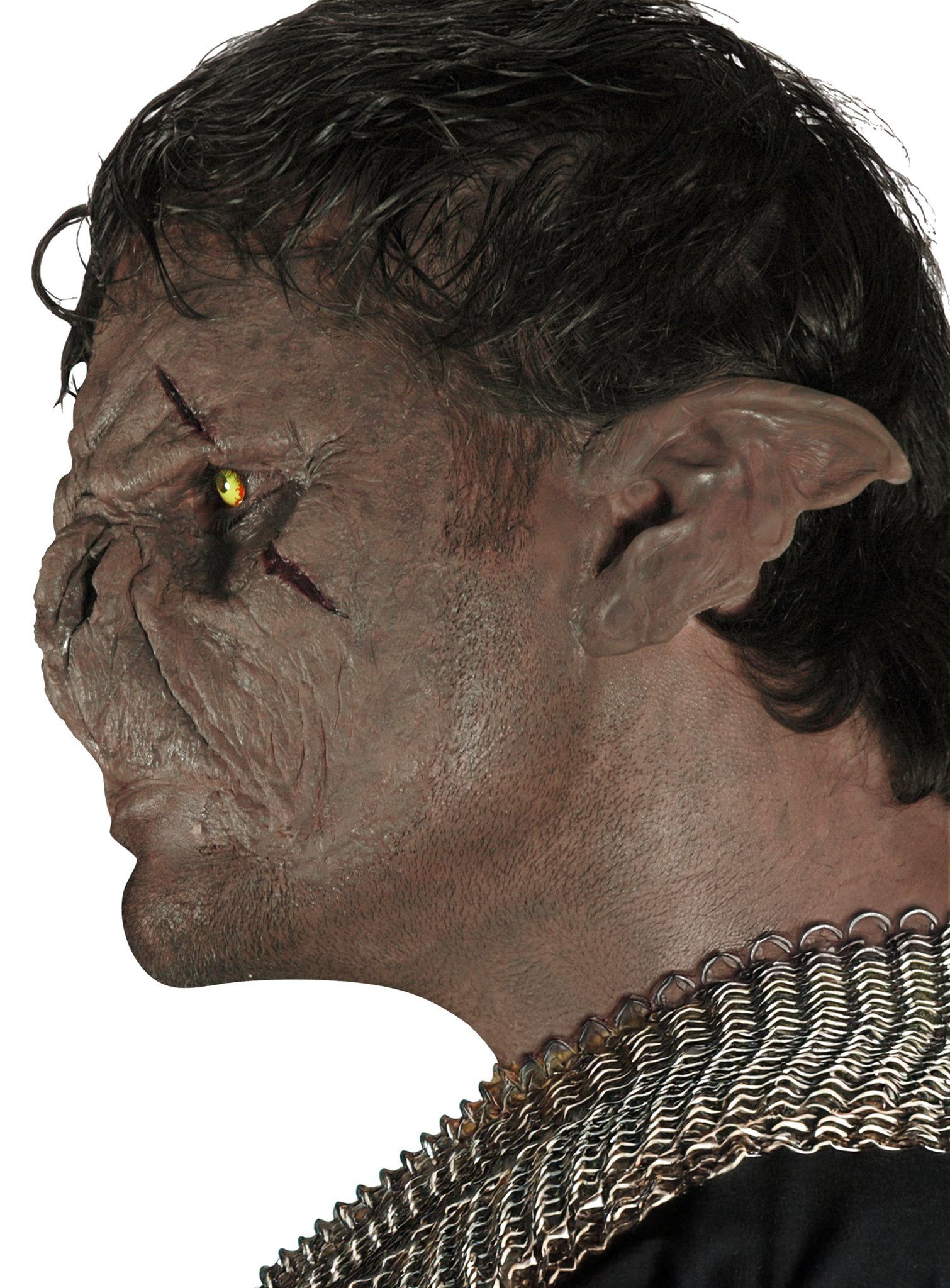 Wizardo Kostüm Zerissene Orkohren braun, Diese braunen Orkohren könnten so in Tolkiens 'Herr der Ringe' zu fin