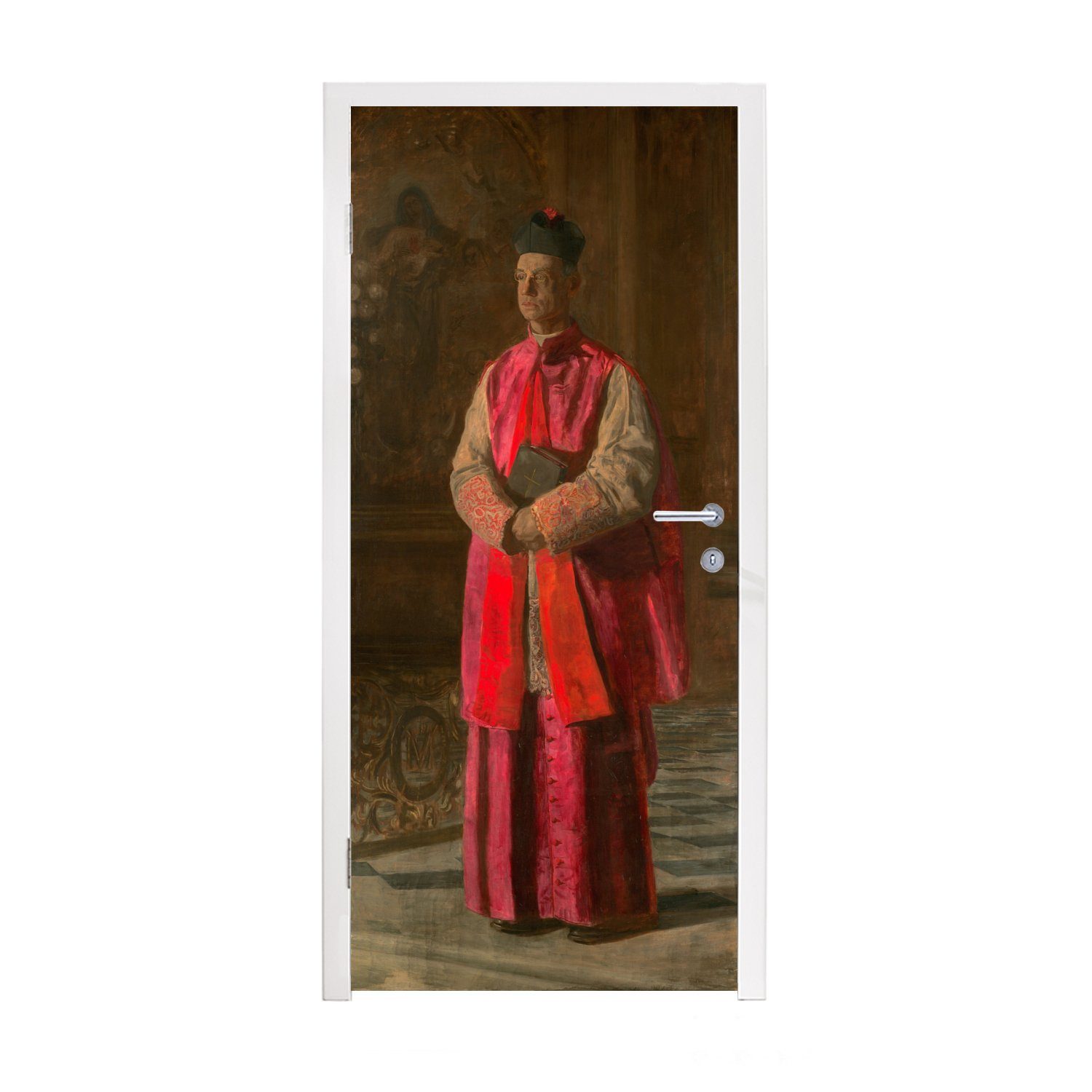 MuchoWow Türtapete Turner Fototapete (1 bedruckt, Gemälde Türaufkleber, für - Thomas P. St), Matt, Tür, Monsignore von Eakins, 75x205 James cm