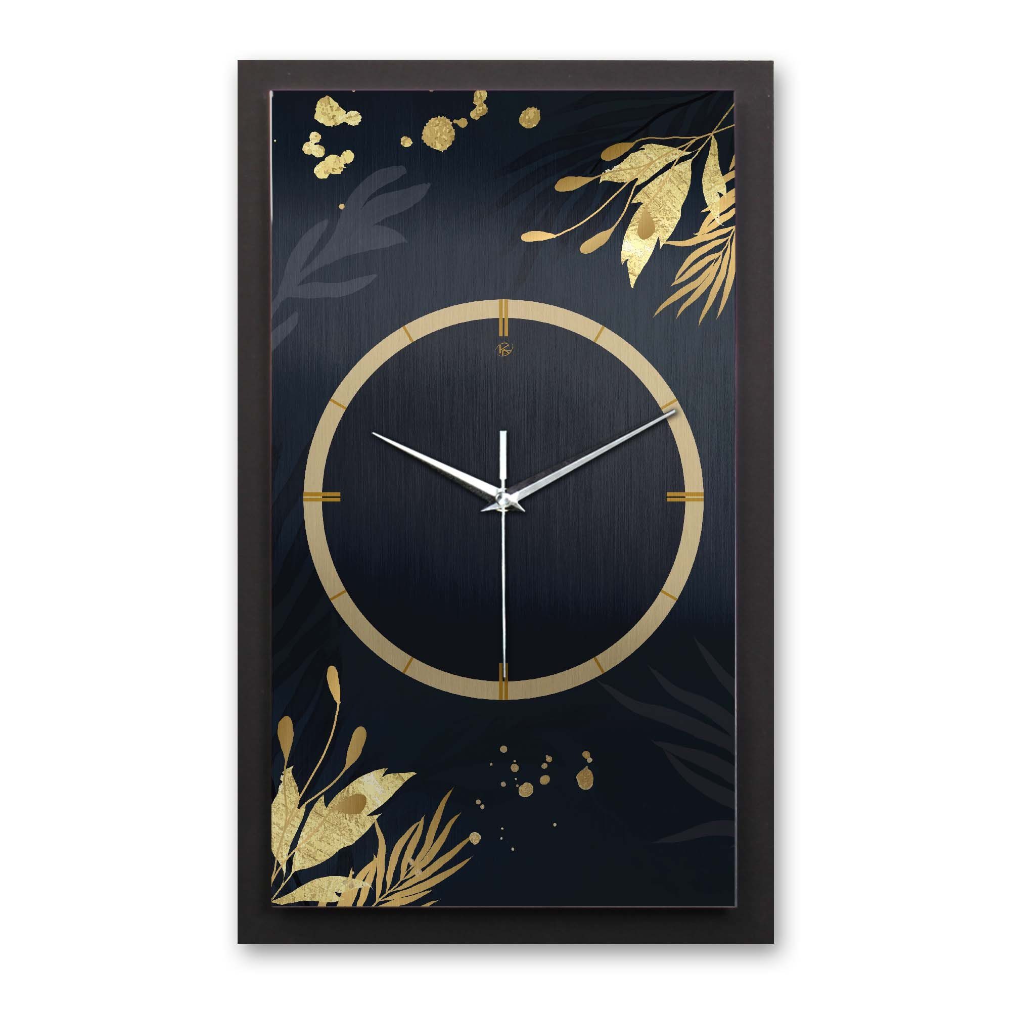 Wanduhr 3D Designer-Wanduhr Gold & Blue