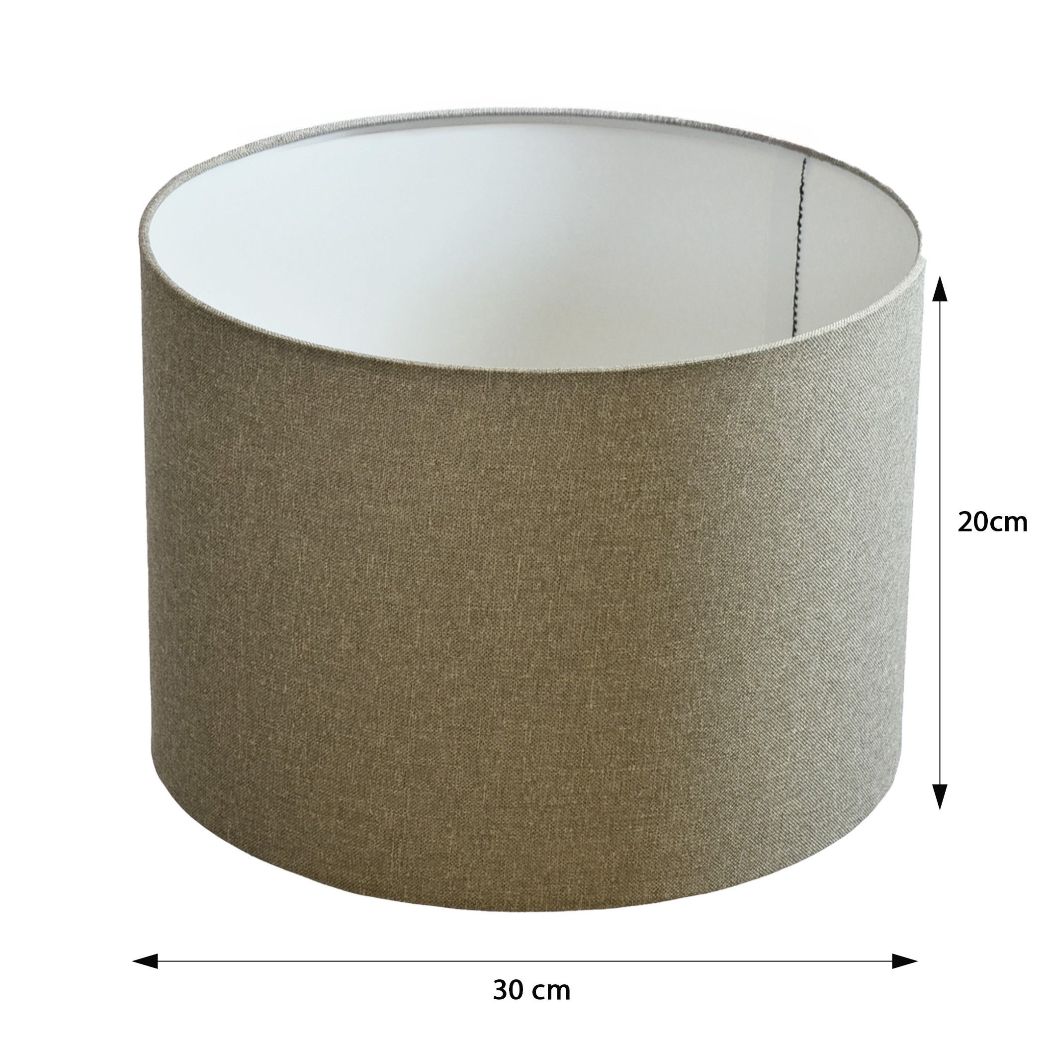 B&S Lampenschirm Ø 30 x 20 cm Leinenstruktur hellgrau Zylinderförmig günstig online kaufen