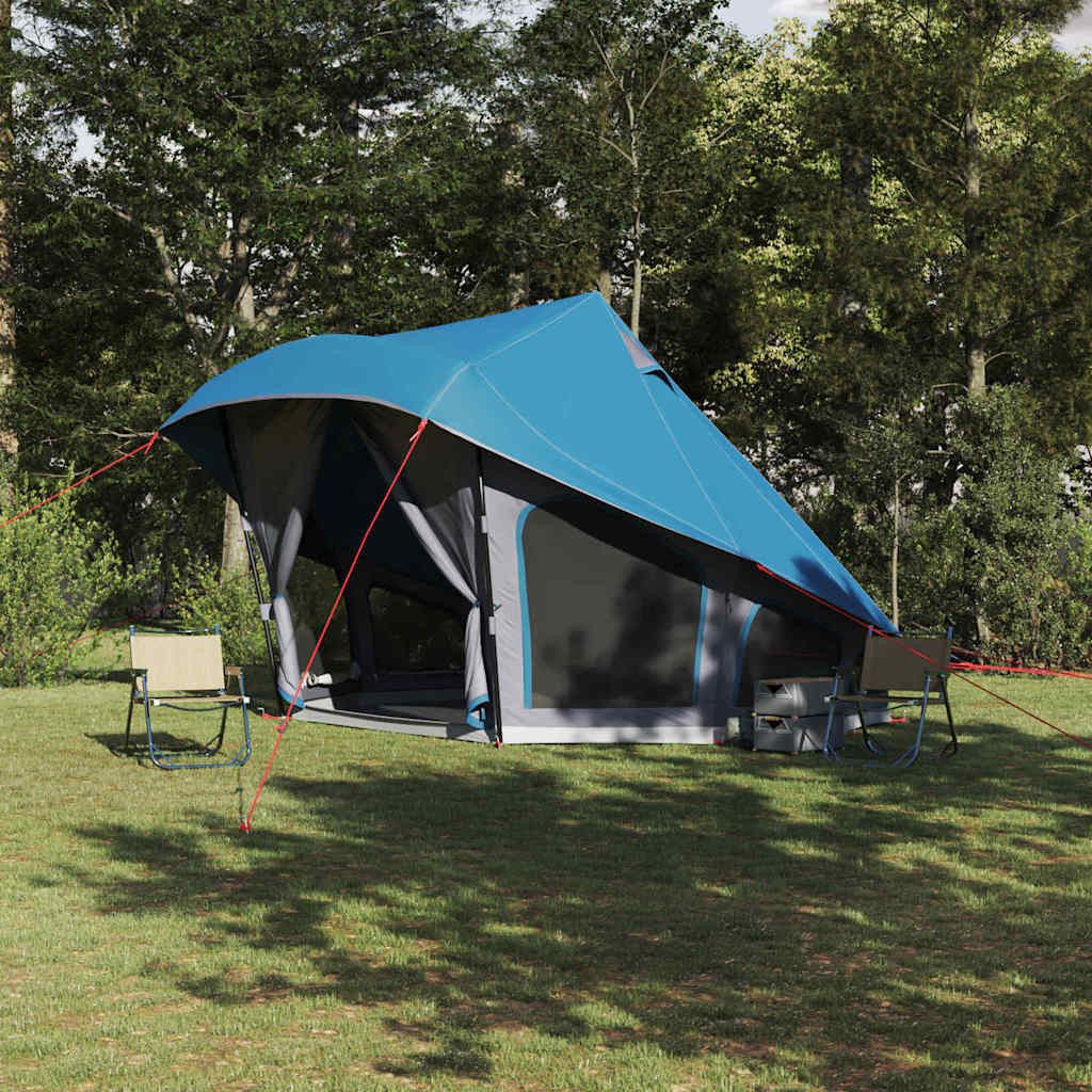vidaXL Tipi-Zelt Tipi Zelt mit Dach mit Speicher Blau 508 x 470 x 300 cm Taft, Personen: 10 (1 tlg)