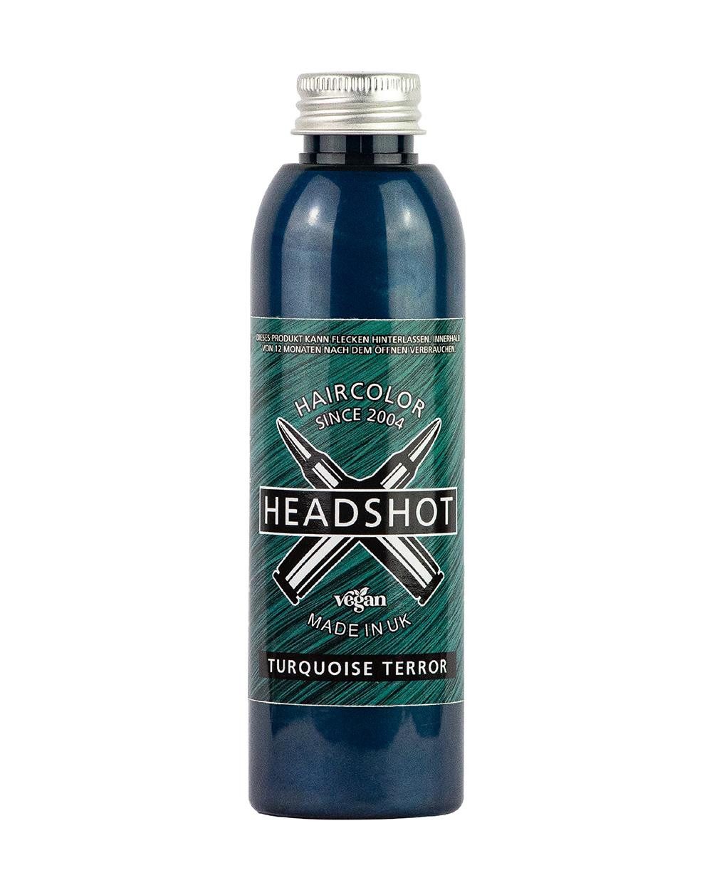 Haartönung Headshot Haartönung vegane Haarfarbe Turquoise Terror (150 ml), Packung, Chemikalien