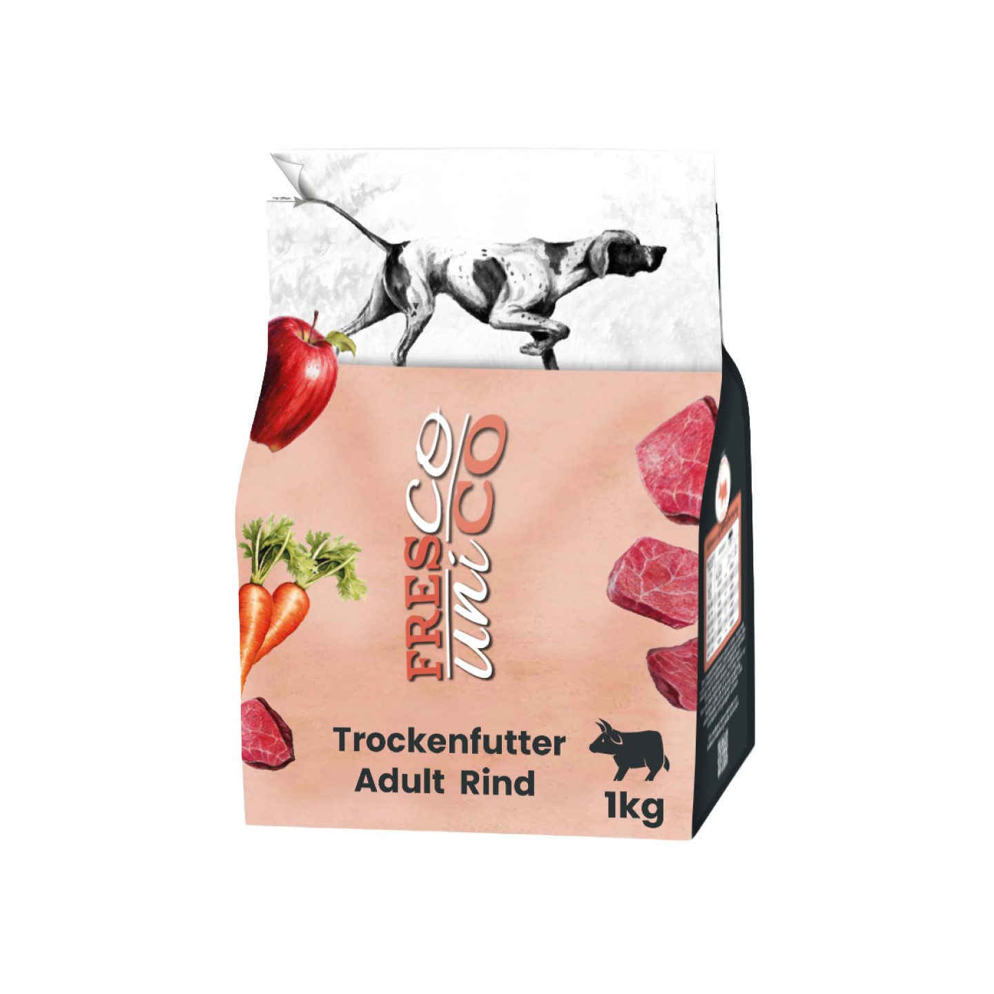 Fresco Dog unico Adult Rind, Premium Hundefutter trocken getreidefrei, Trockenfutter für: Hunde, 67% Frischfleisch, zuckerfrei & hochverträglich