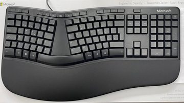 Microsoft Ergonomic Desktop -Ergonomisches Tastatur-Maus mit Handballenauflage Tastatur- und Maus-Set