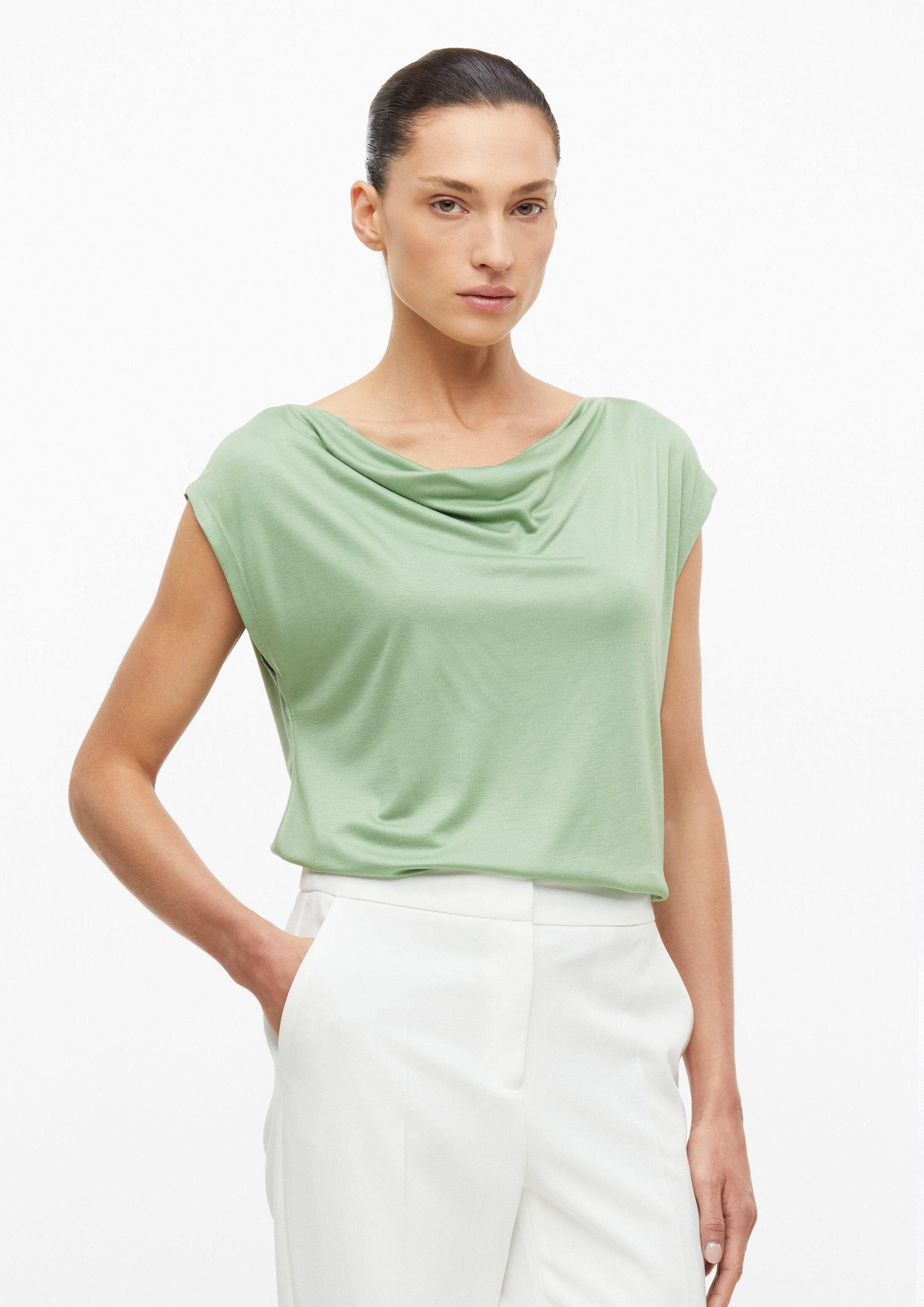 s.Oliver Muskelshirt T-Shirt Ärmelloses Shirt mit Wasserfallausschnitt
