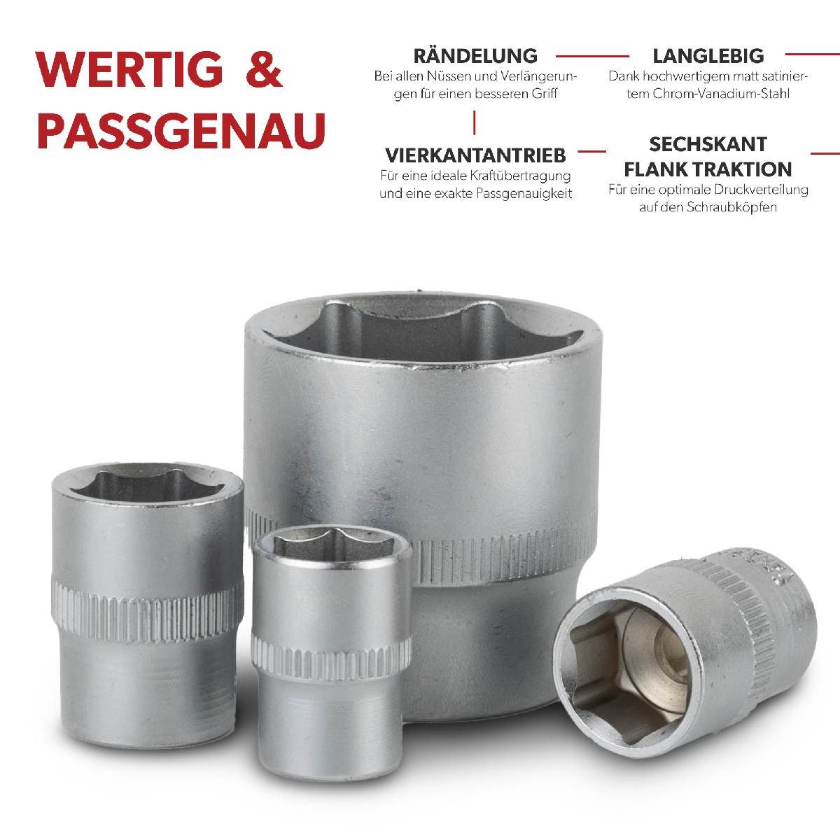 siwitec Werkzeugkoffer Werkzeugkoffer 140-tlg, Werkzeug Set, Zangen, Bits, Schlüssel (139 St., enthält 139 Werkzeuge), vielseitig, ergonomisches Design, kompakt, leicht, handlich, 139 Teile