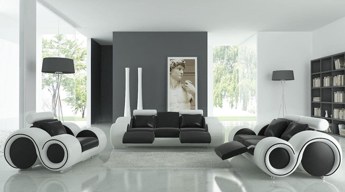 Couch JVmoebel Leder 3+2 Europe Set Design Polster Sofa Sofa Wohnzimmer, Made Sofagarnitur in