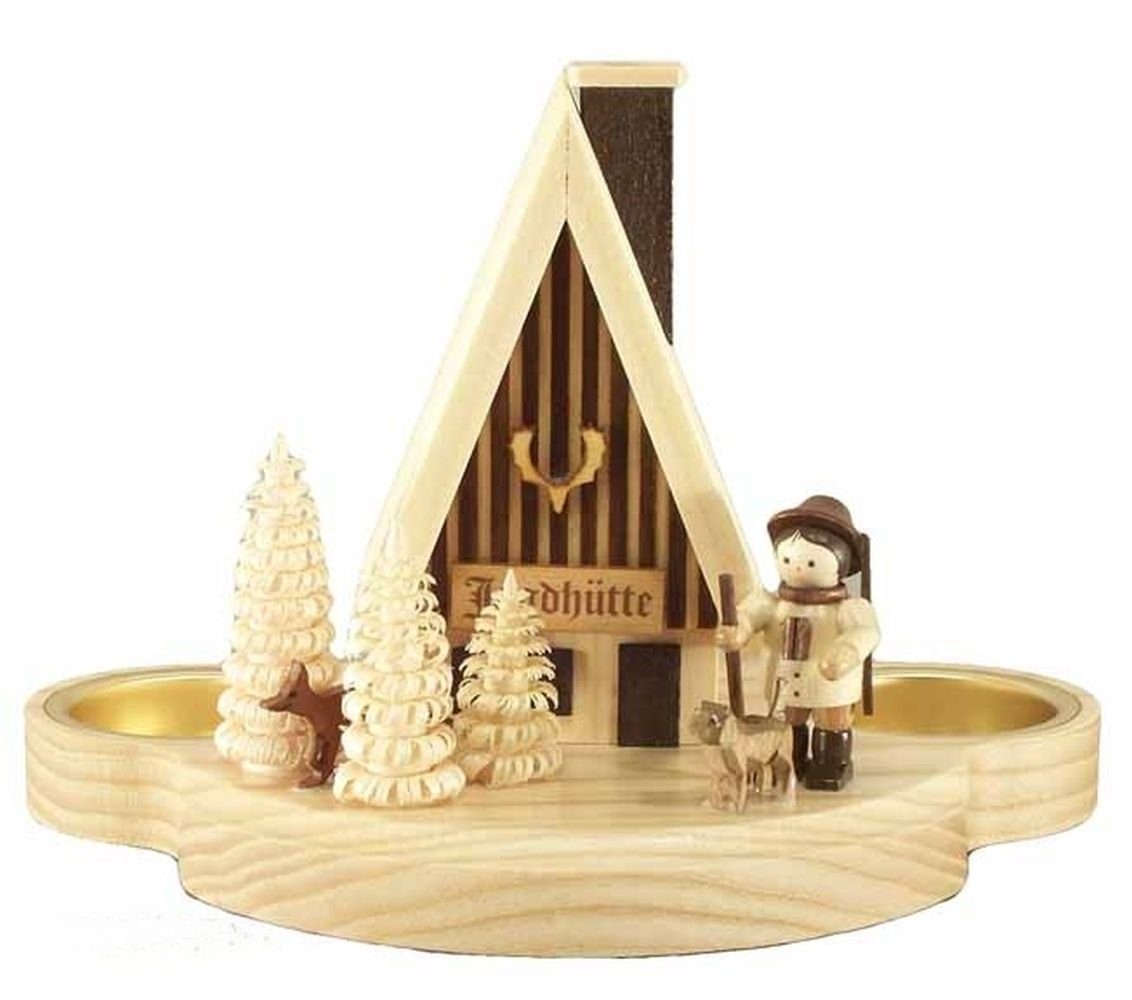 Holz- und Drechslerwaren Legler Räucherofen Räucherhaus Jagdhütte mit Teelichter BxHxT 17x12x10,5cm NEU