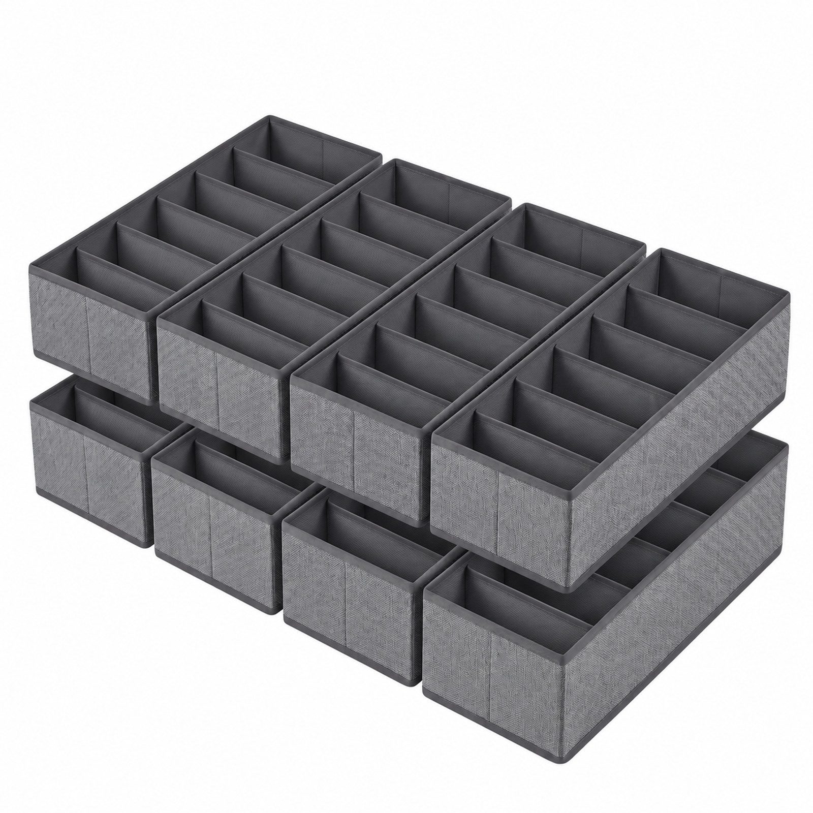 Sekey Aufbewahrungsbox Aufbewahrungsbox Set aus Vliesstoff – faltbarer Schubladen, 8 St, 17,5×35×11 cm für NORDLI Kommode, mit Längsfächern