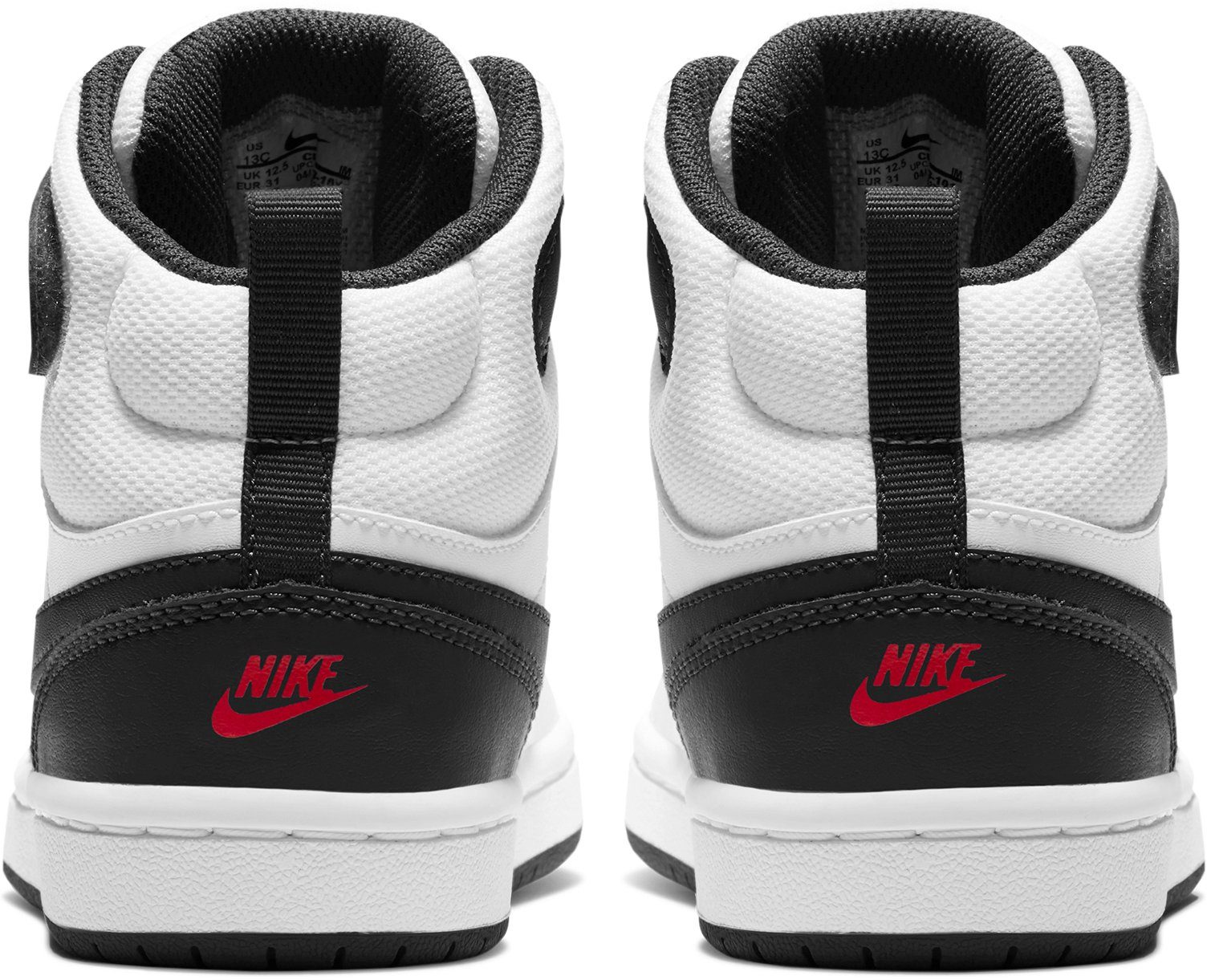 Sneaker Spuren den weiß/rot MID des auf COURT 2 Nike Design Sportswear 1 Air (PS) Force BOROUGH