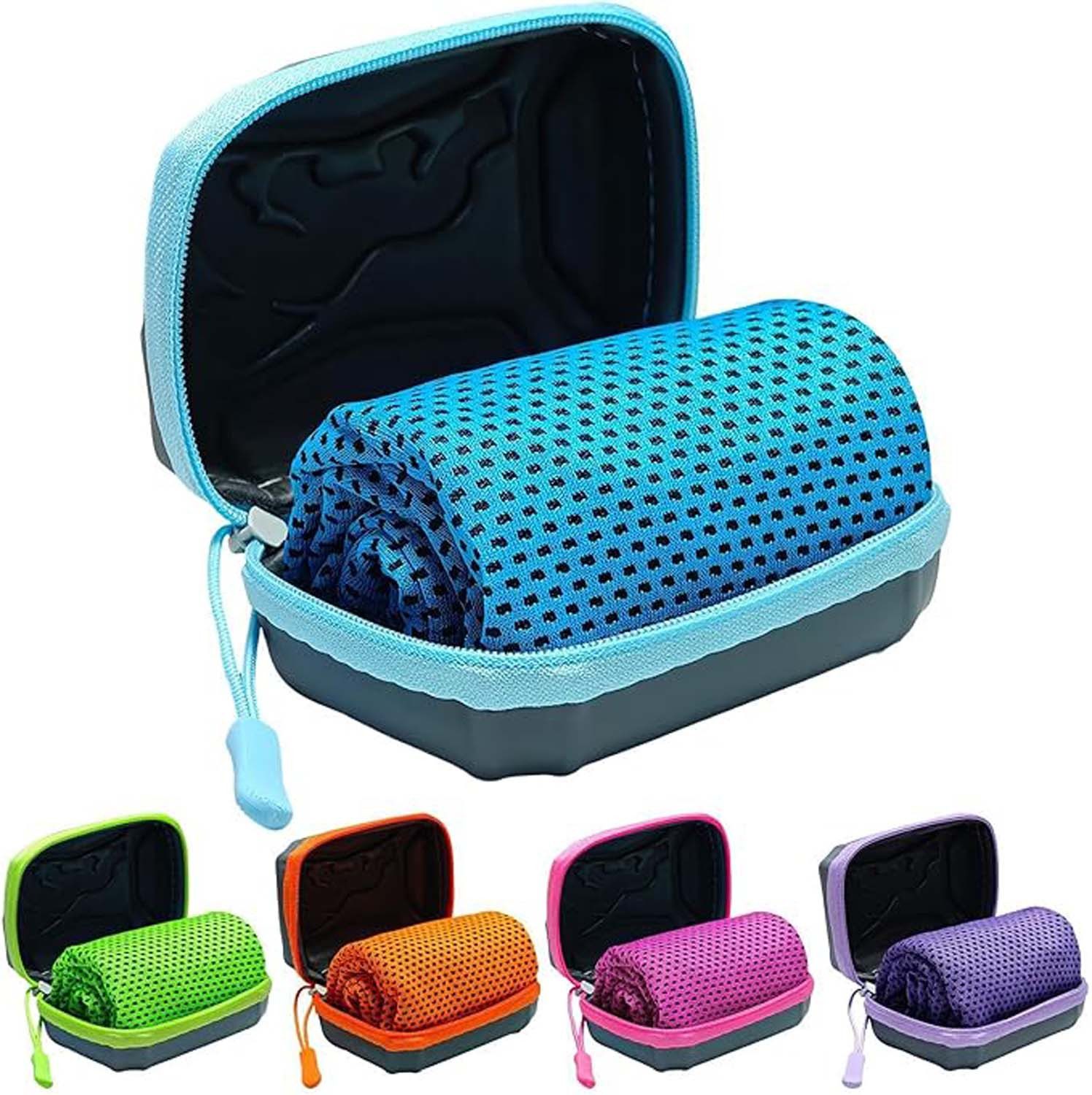 Diwzbyn Sporthandtuch Kühltuch Mit Aufbewahrungsbox, 30x80 Cm Kühlendes Handtuch, (5-St)