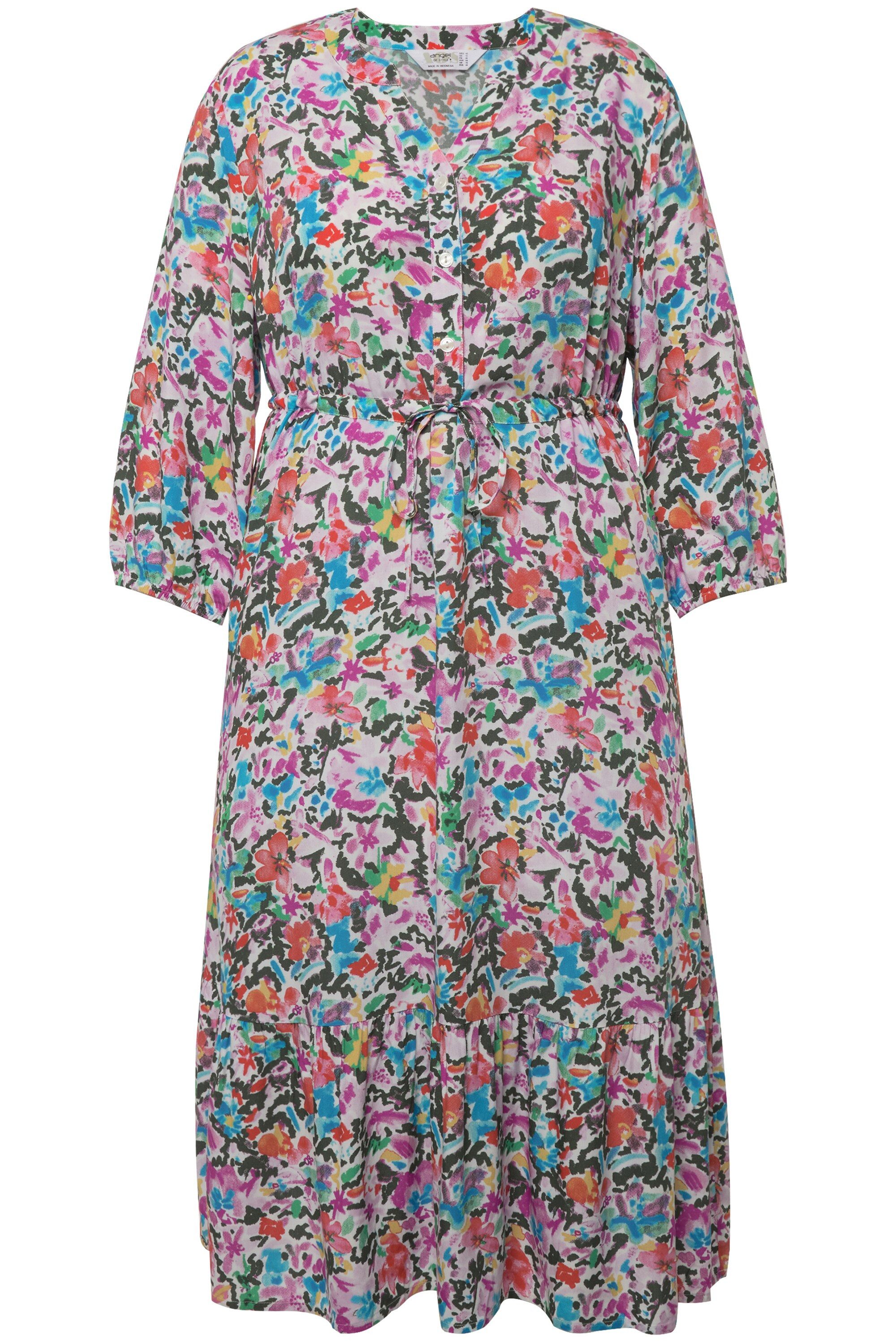 MIAMODA Maxikleid Maxikleid A-Linie Blütenmuster V-Ausschnitt günstig online kaufen