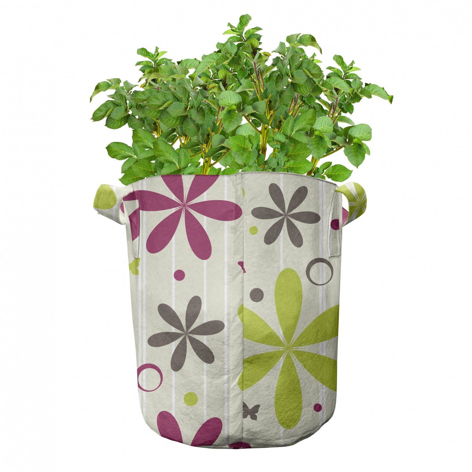 Pflanzkübel Abakuhaus Pflanzen, Röschen Kreis-Band mit hochleistungsfähig Blumen Griffen Stofftöpfe für