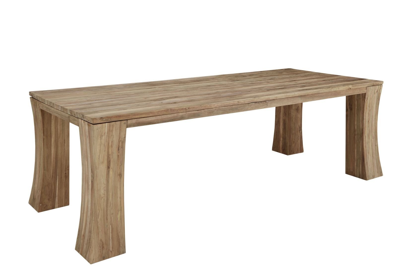 Massivmoebel24 Esstisch BASSANO (Massivholz, Massivholztisch), Esstisch TEAK 200x100x78 natur unbehandelt BASSANO #107