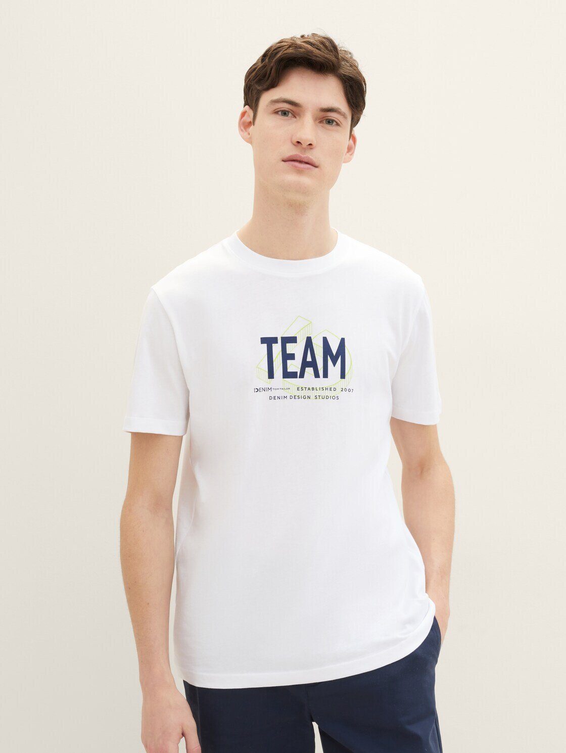 TOM TAILOR Denim T-Shirt T-Shirt mit Print White