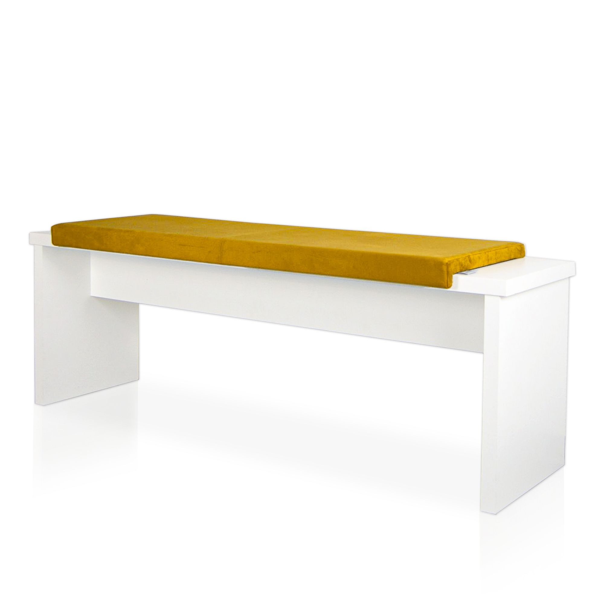 Lycce Bankauflage L Klemmkissen, Sitzkissen 115cm breit, 35cm Klemmtiefe, gepolstert, (1 St), verrutscht nicht, edle Samt-Optik in senf oder oliv