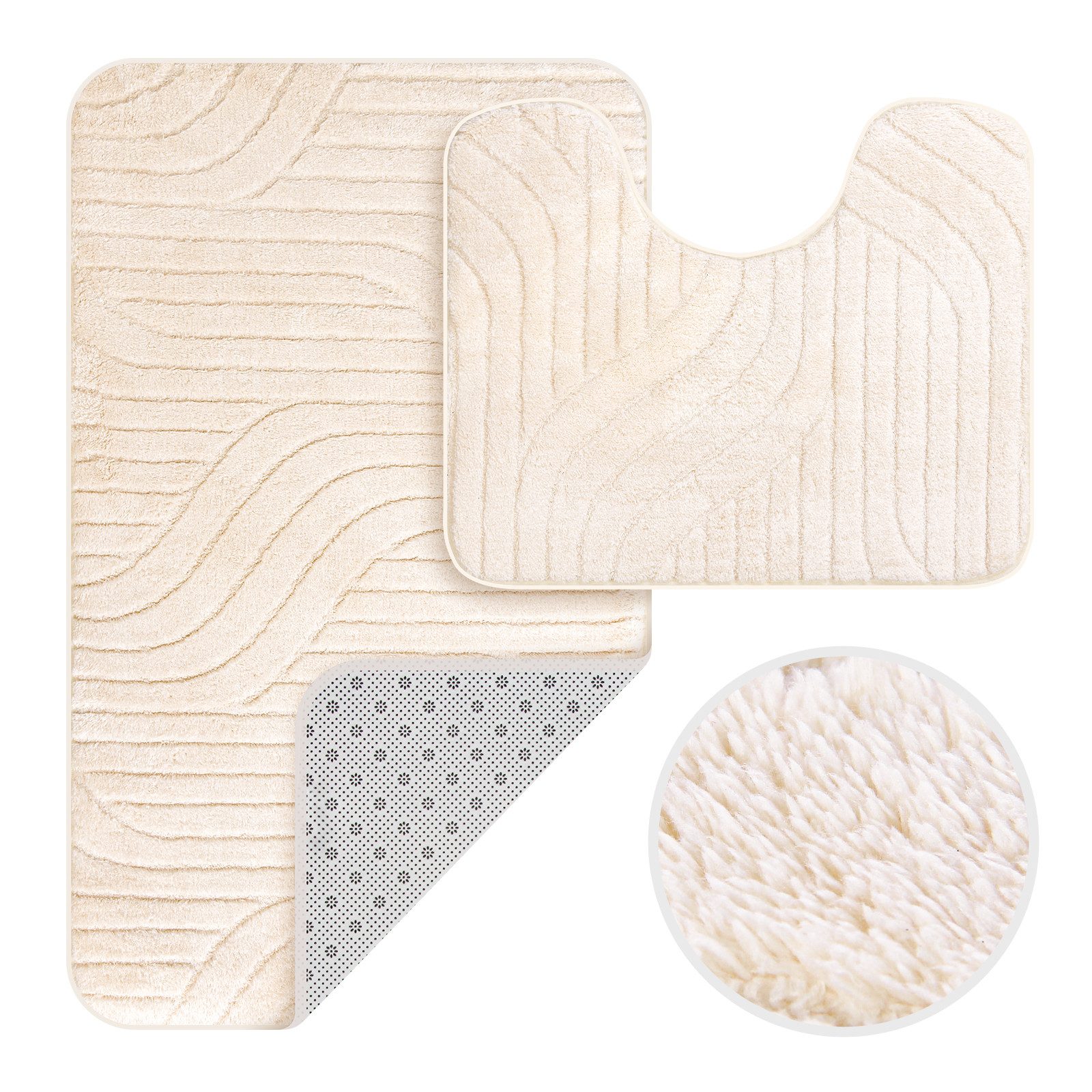 HOMELUX Badematte Badgarnitur 2-teilig mit Ausschnitt, weich & rutschfest, günstig online kaufen