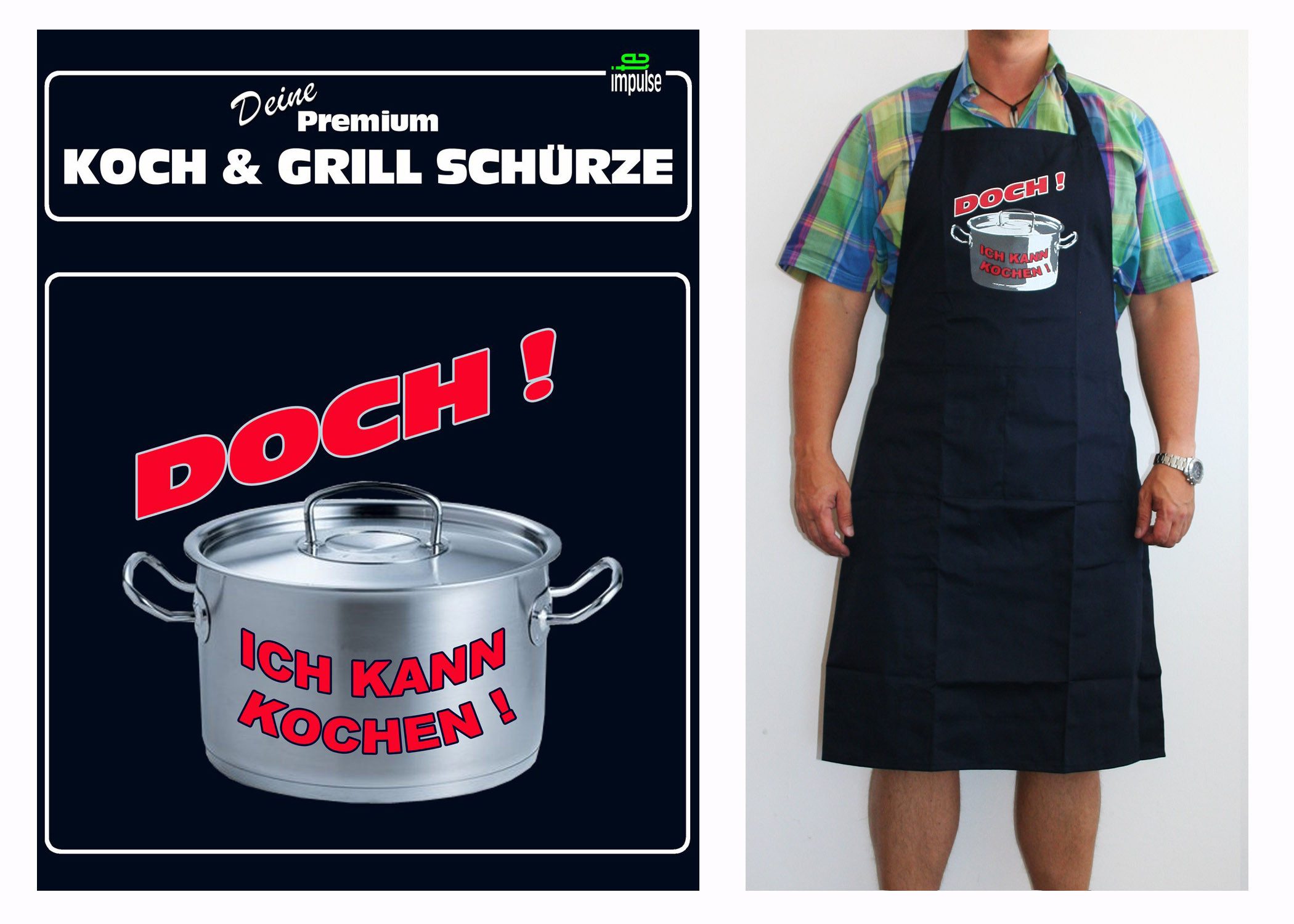 teprovo Grillschürze Kochschürze Schürze 116cm Doch! Ich kann kochen!, (1-t günstig online kaufen
